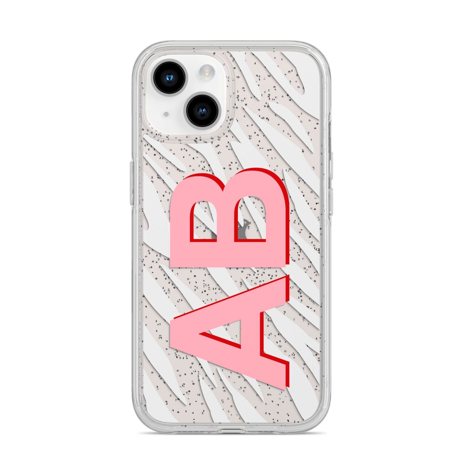 Zebra Initials iPhone 14 Glitter Tough Case Starlight