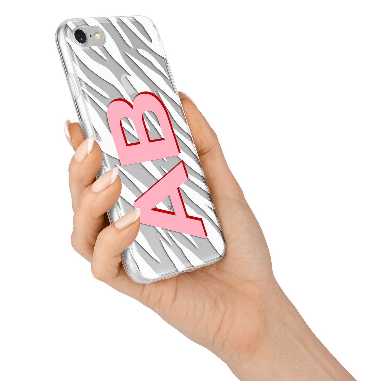 Zebra Initials iPhone 7 Bumper Case on Silver iPhone Alternative Image