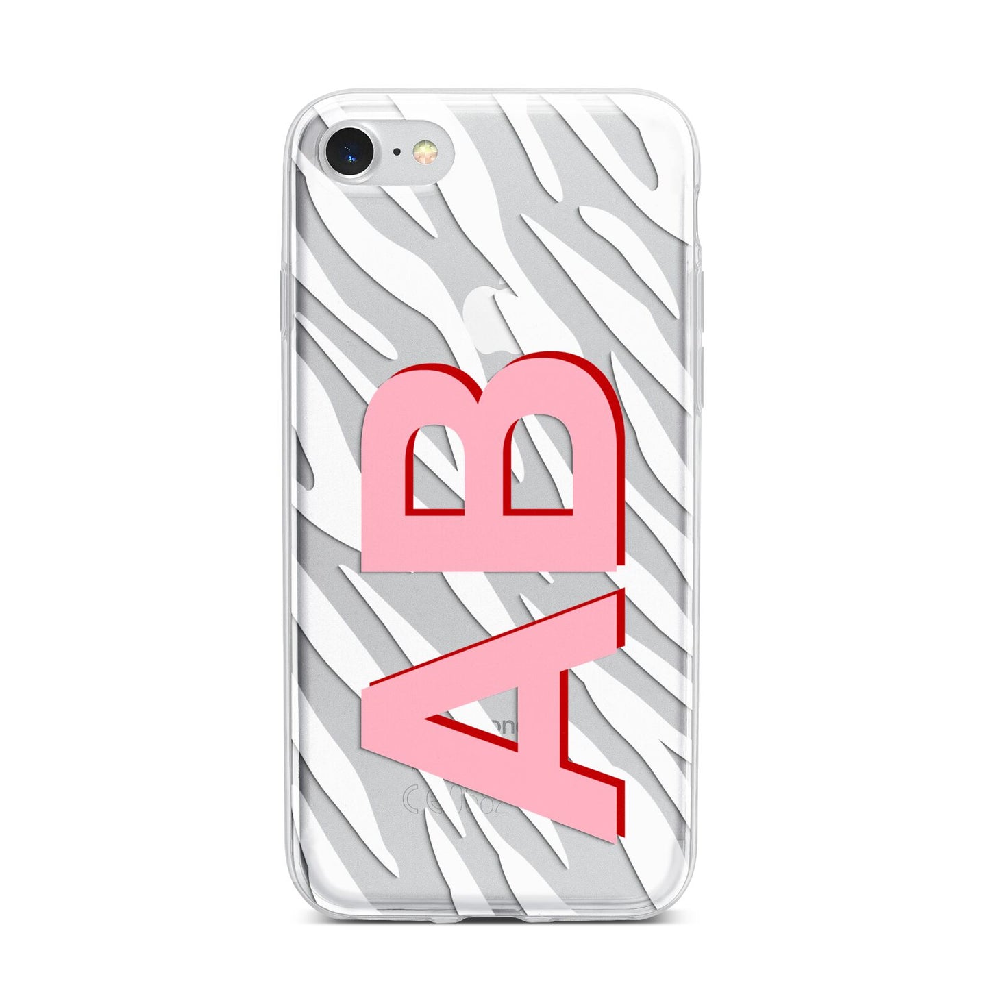 Zebra Initials iPhone 7 Bumper Case on Silver iPhone