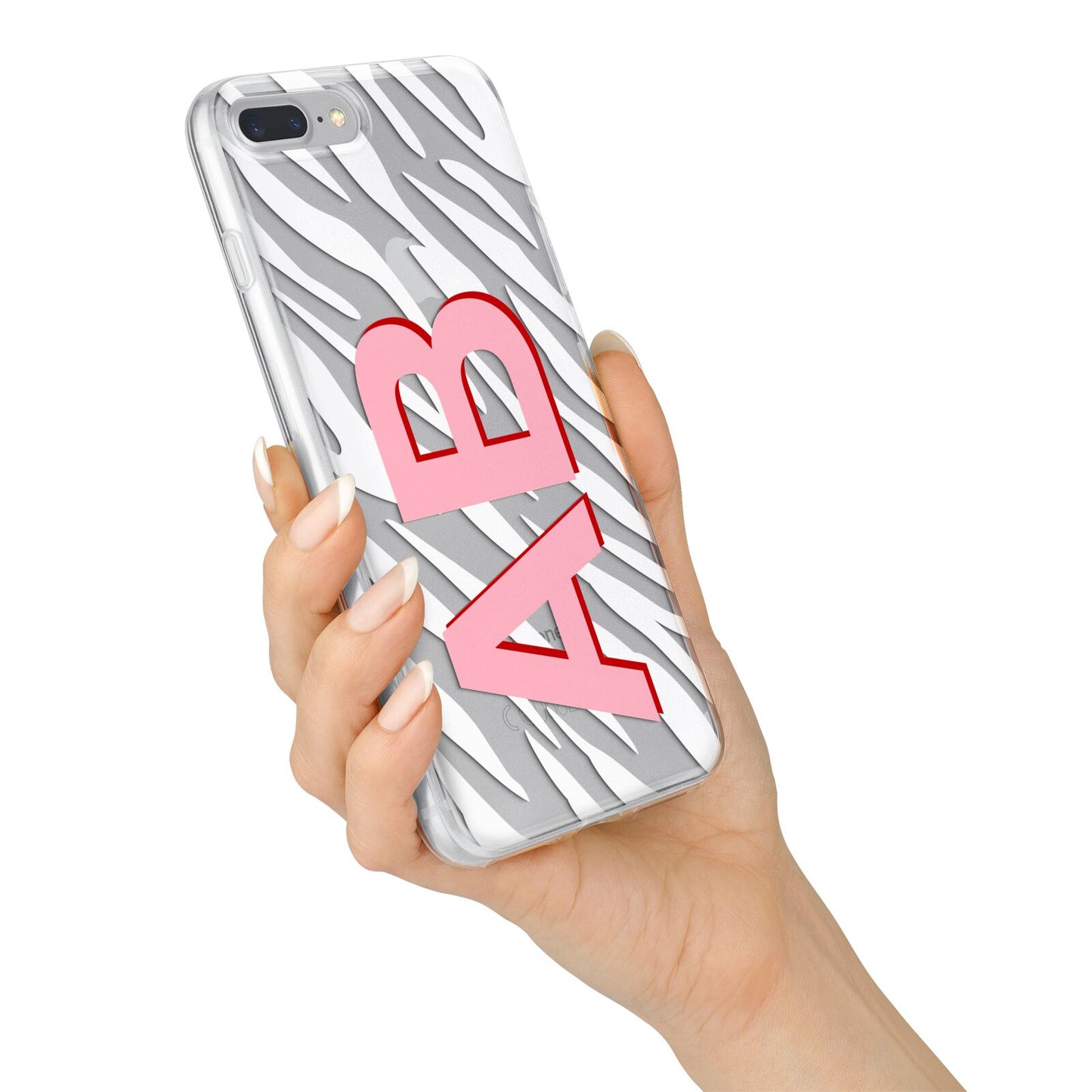 Zebra Initials iPhone 7 Plus Bumper Case on Silver iPhone Alternative Image