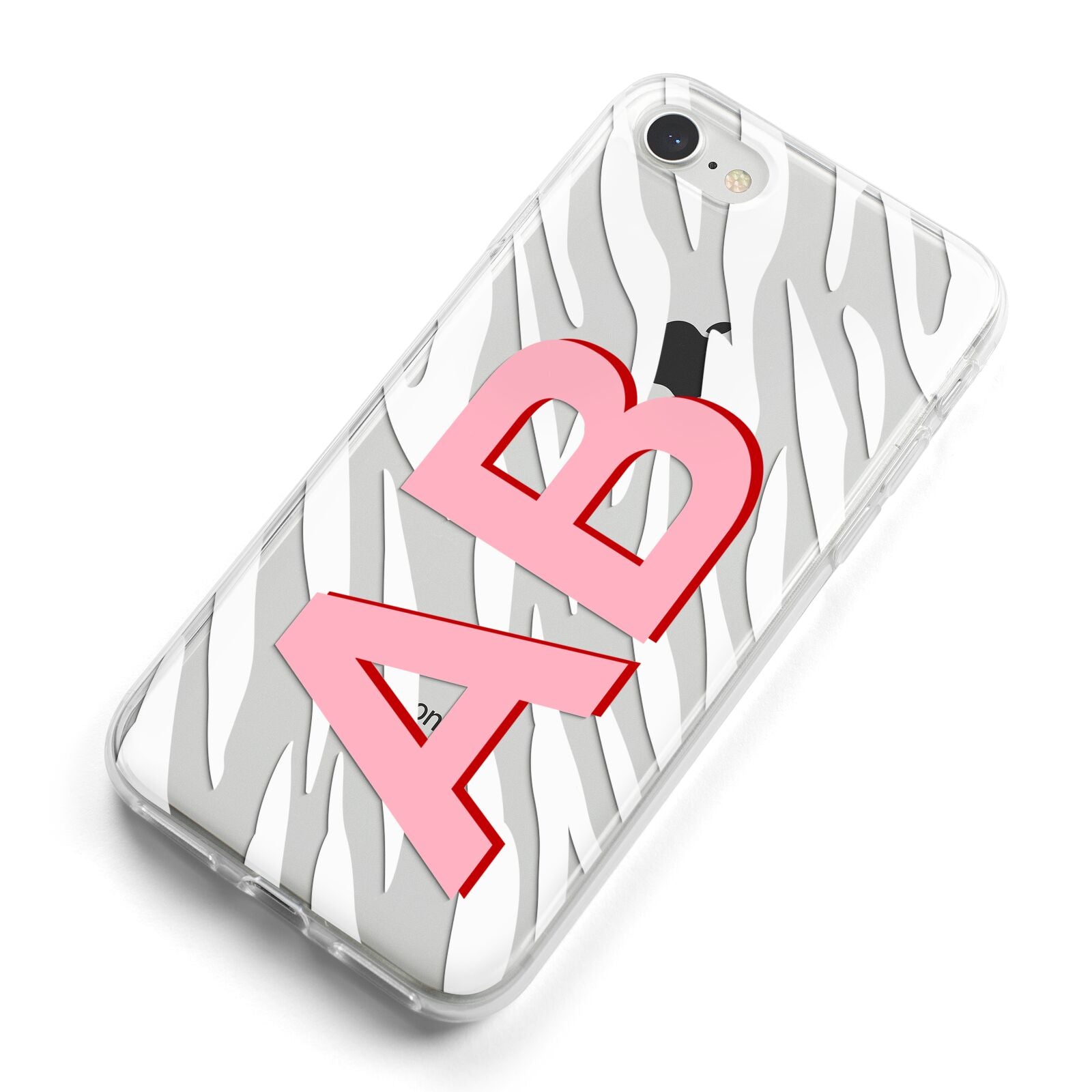 Zebra Initials iPhone 8 Bumper Case on Silver iPhone Alternative Image