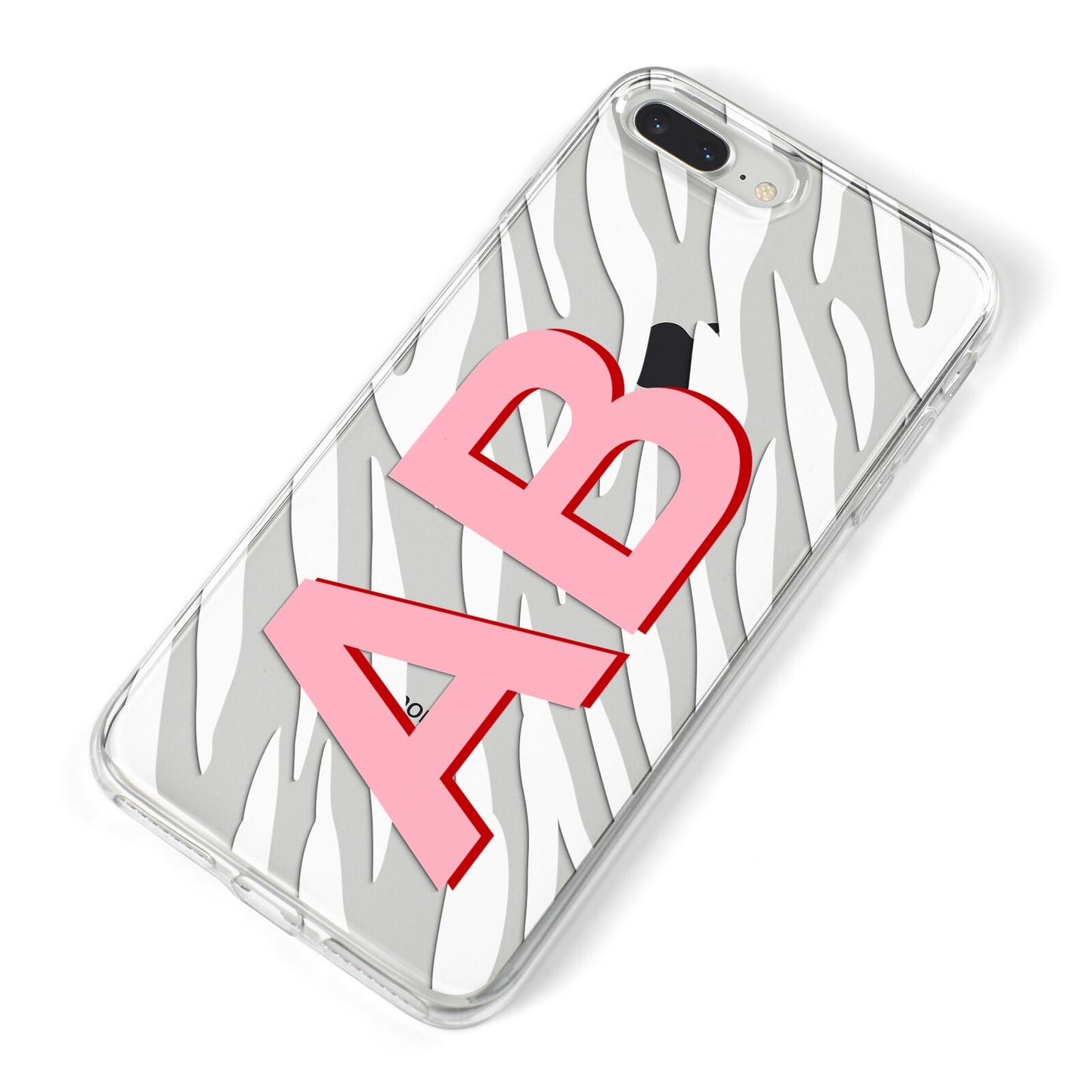 Zebra Initials iPhone 8 Plus Bumper Case on Silver iPhone Alternative Image