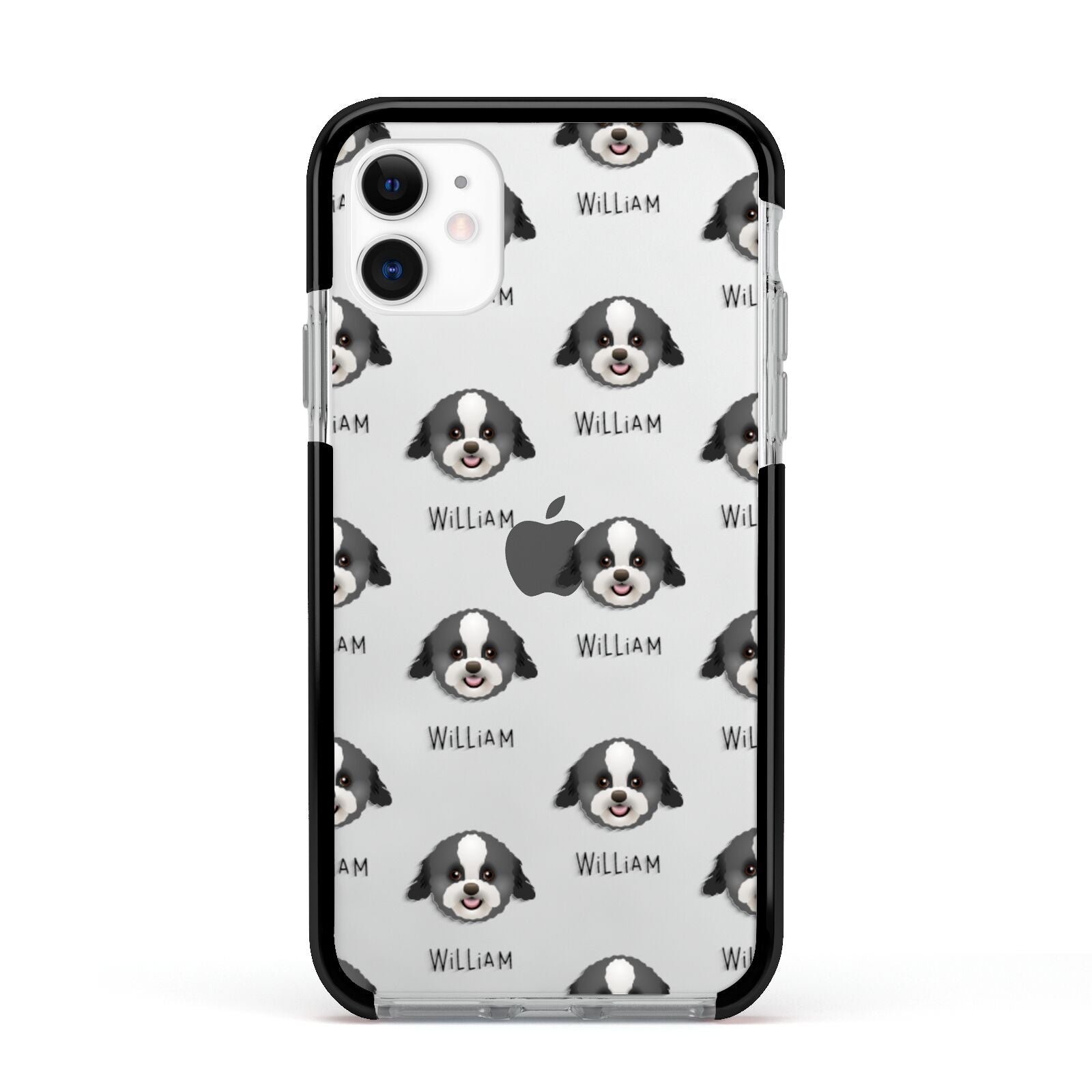 Zuchon Icon with Name Apple iPhone 11 in White with Black Impact Case