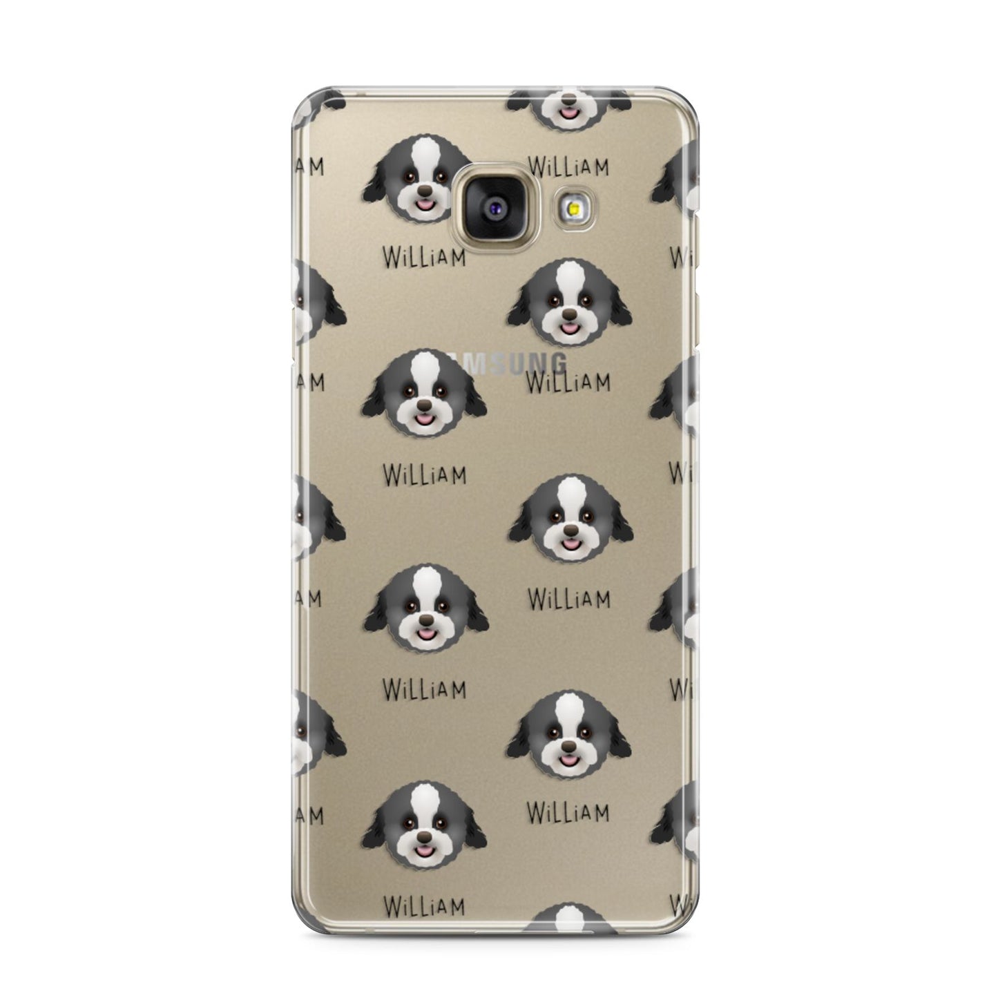 Zuchon Icon with Name Samsung Galaxy A3 2016 Case on gold phone