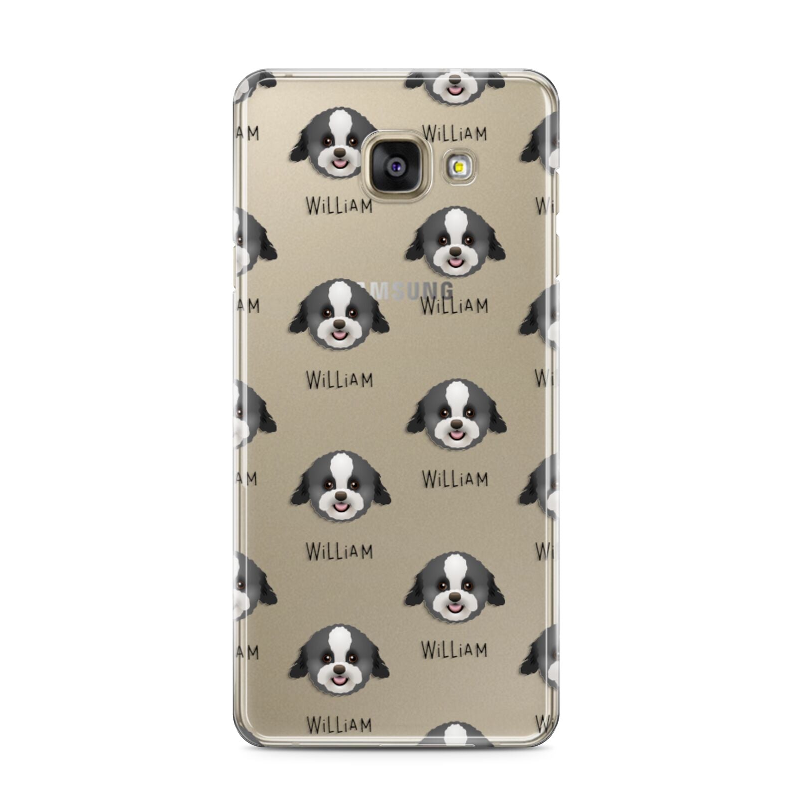 Zuchon Icon with Name Samsung Galaxy A3 2016 Case on gold phone