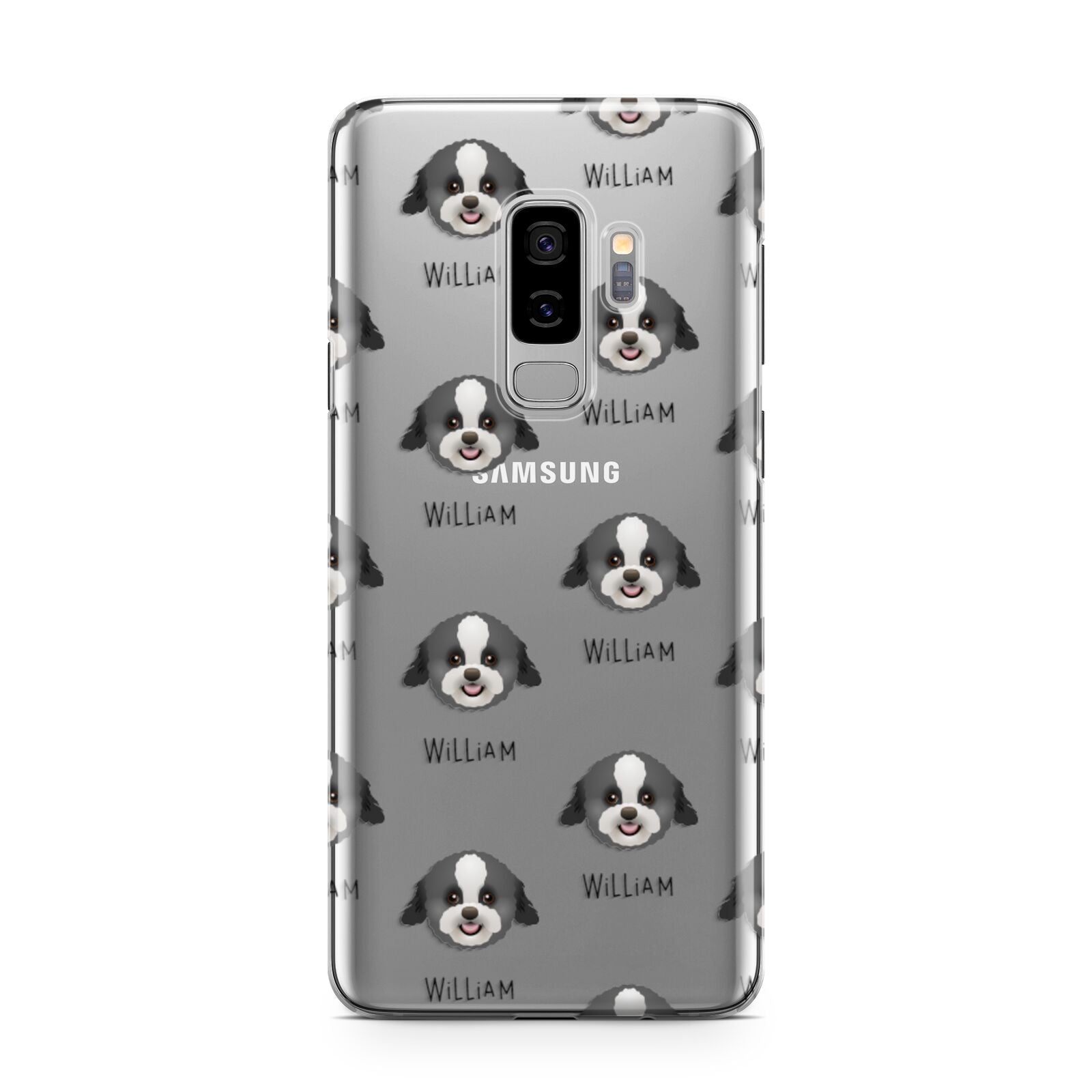 Zuchon Icon with Name Samsung Galaxy S9 Plus Case on Silver phone