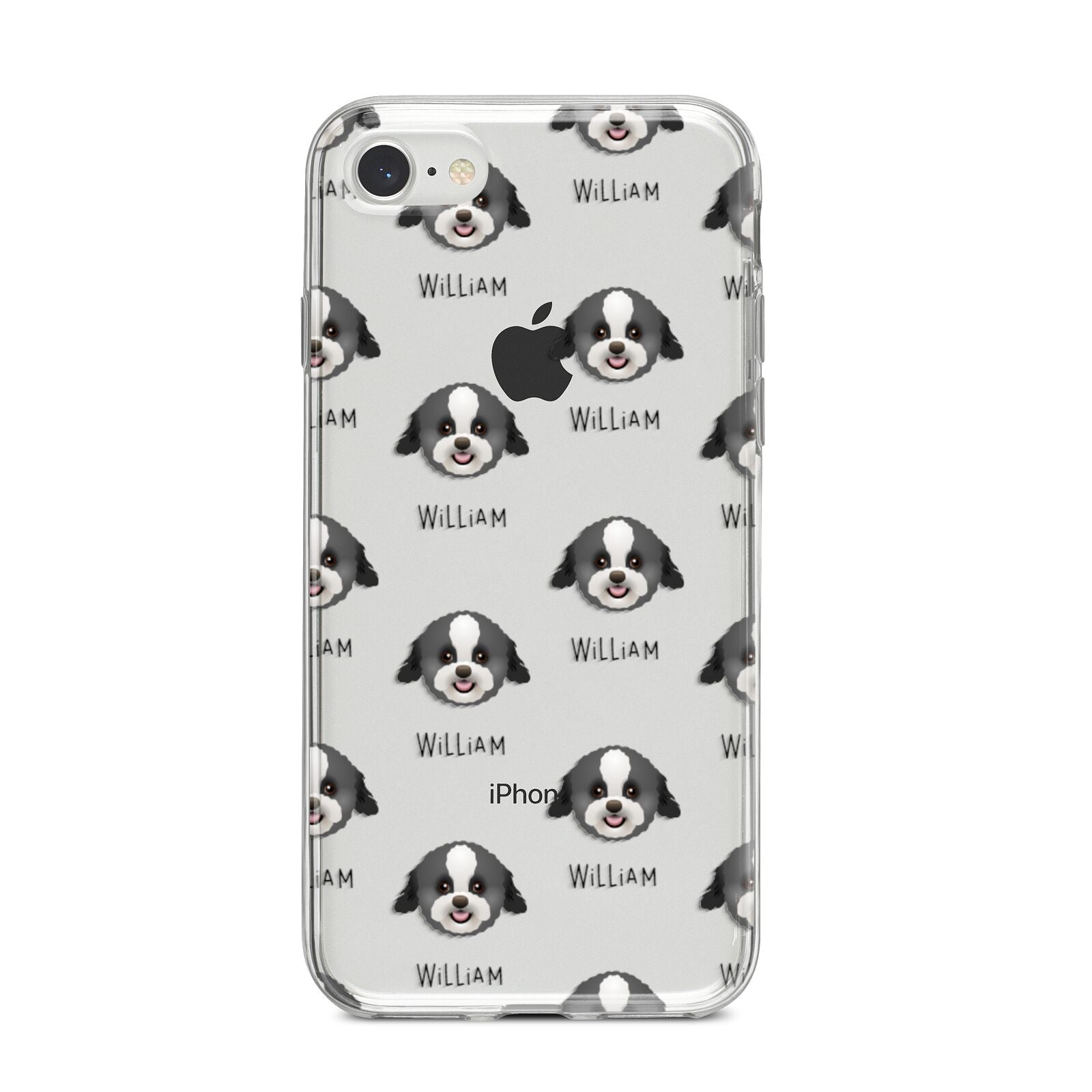 Zuchon Icon with Name iPhone 8 Bumper Case on Silver iPhone