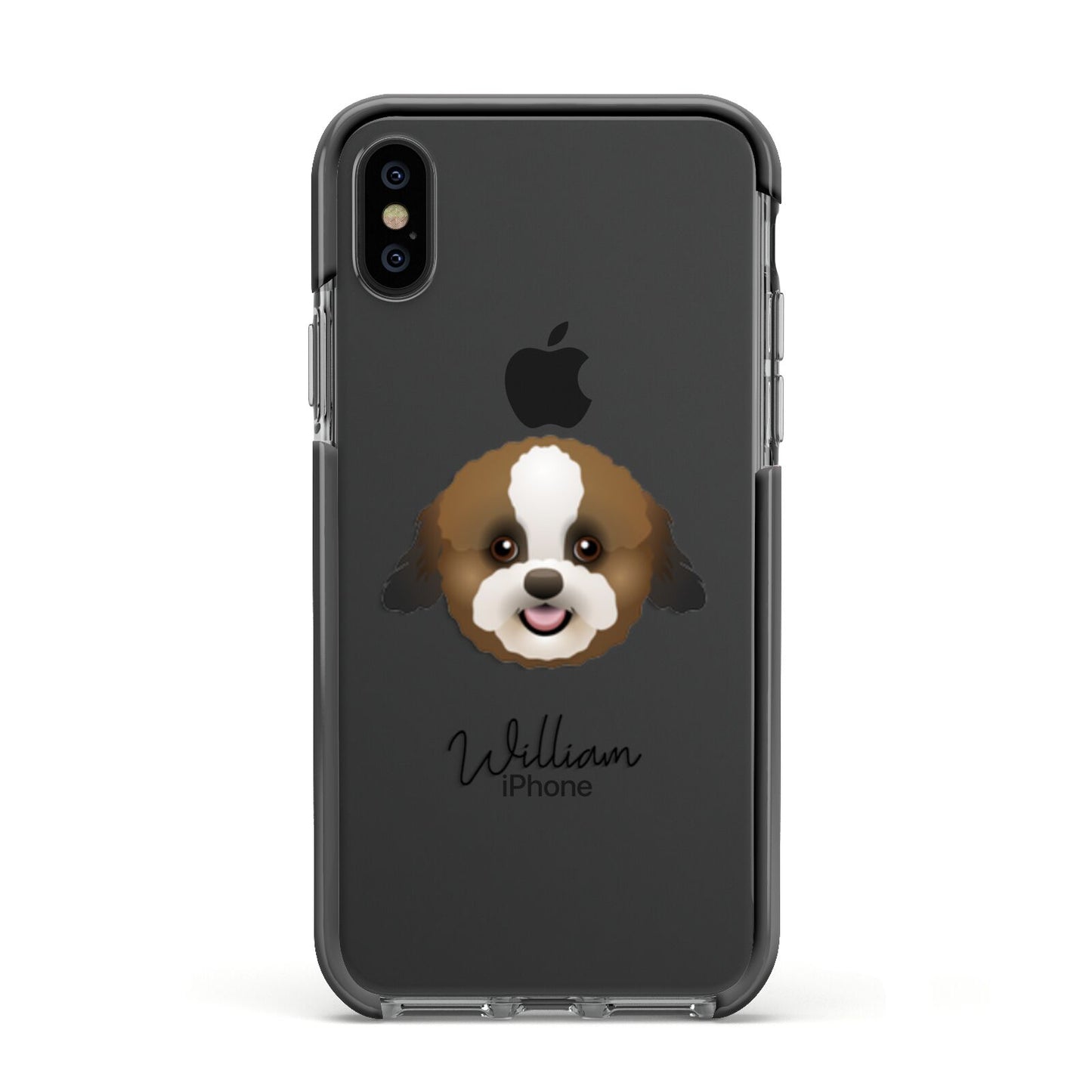 Zuchon Personalised Apple iPhone Xs Impact Case Black Edge on Black Phone