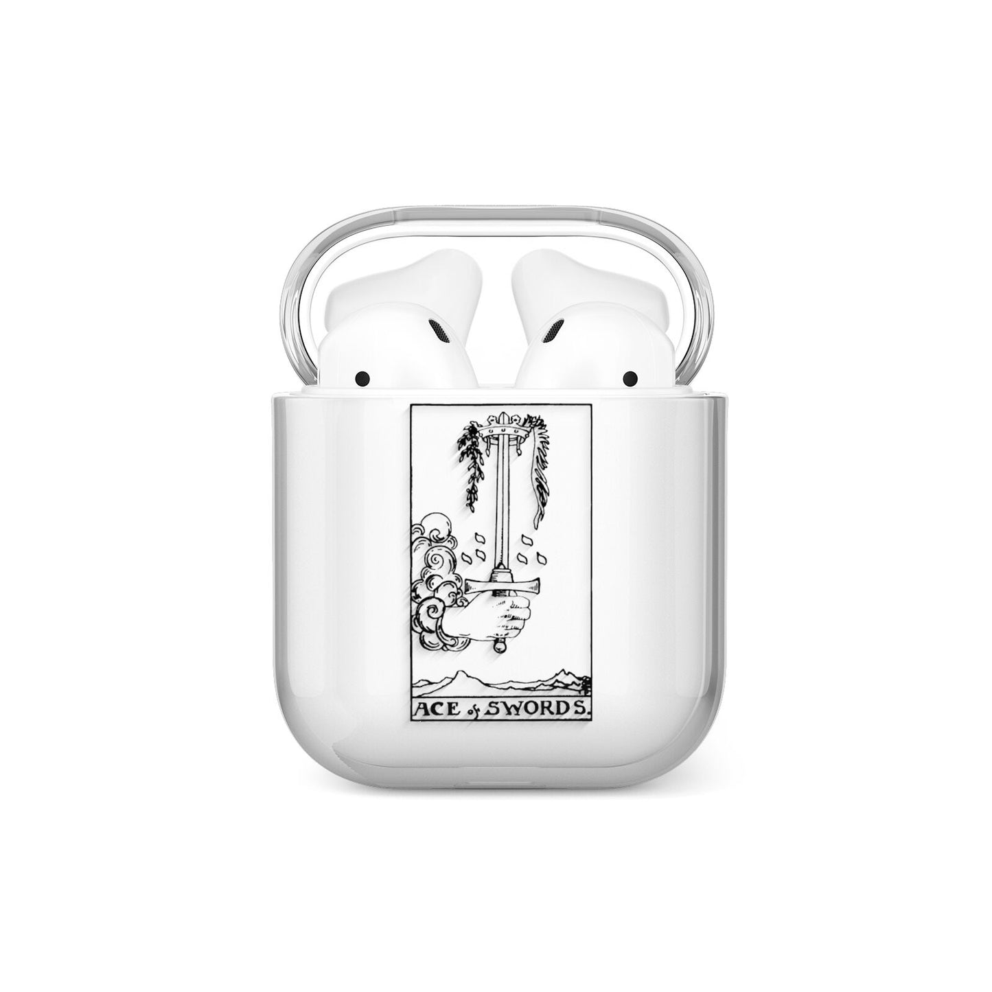 Ace of Swords Monochrome AirPods Case