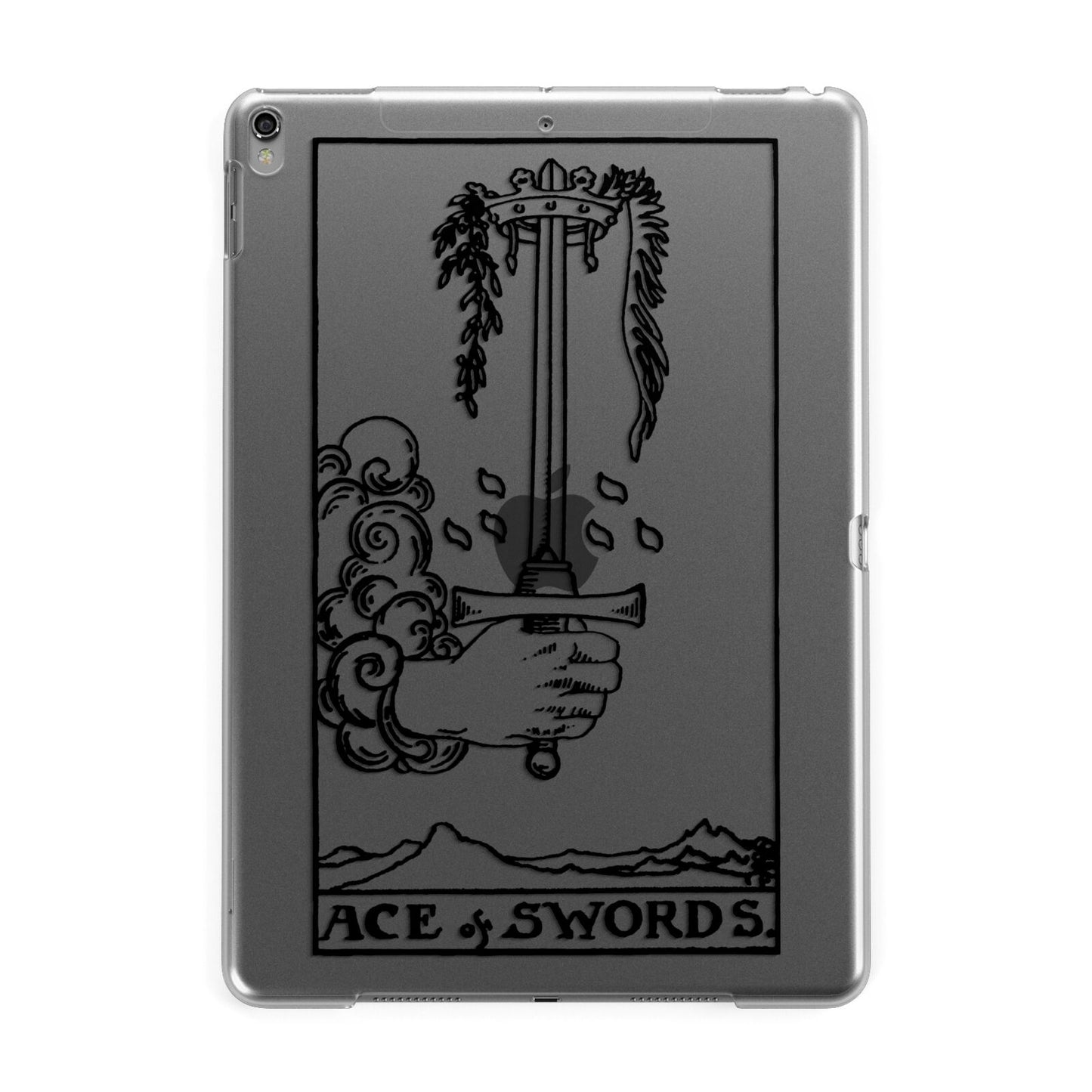 Ace of Swords Monochrome Apple iPad Grey Case