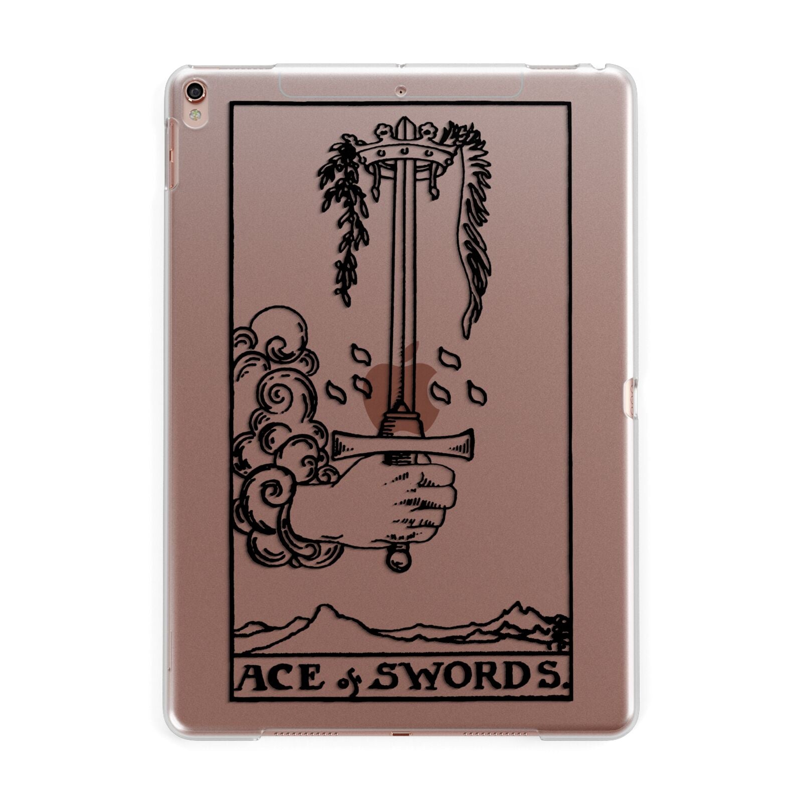 Ace of Swords Monochrome Apple iPad Rose Gold Case