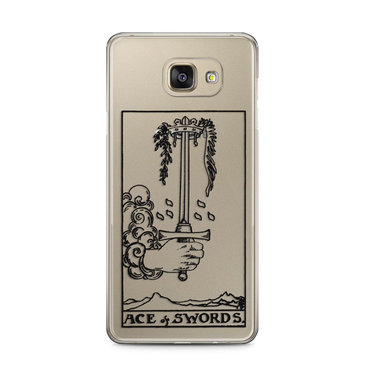 Ace of Swords Monochrome Samsung Galaxy A5 2016 Case on gold phone