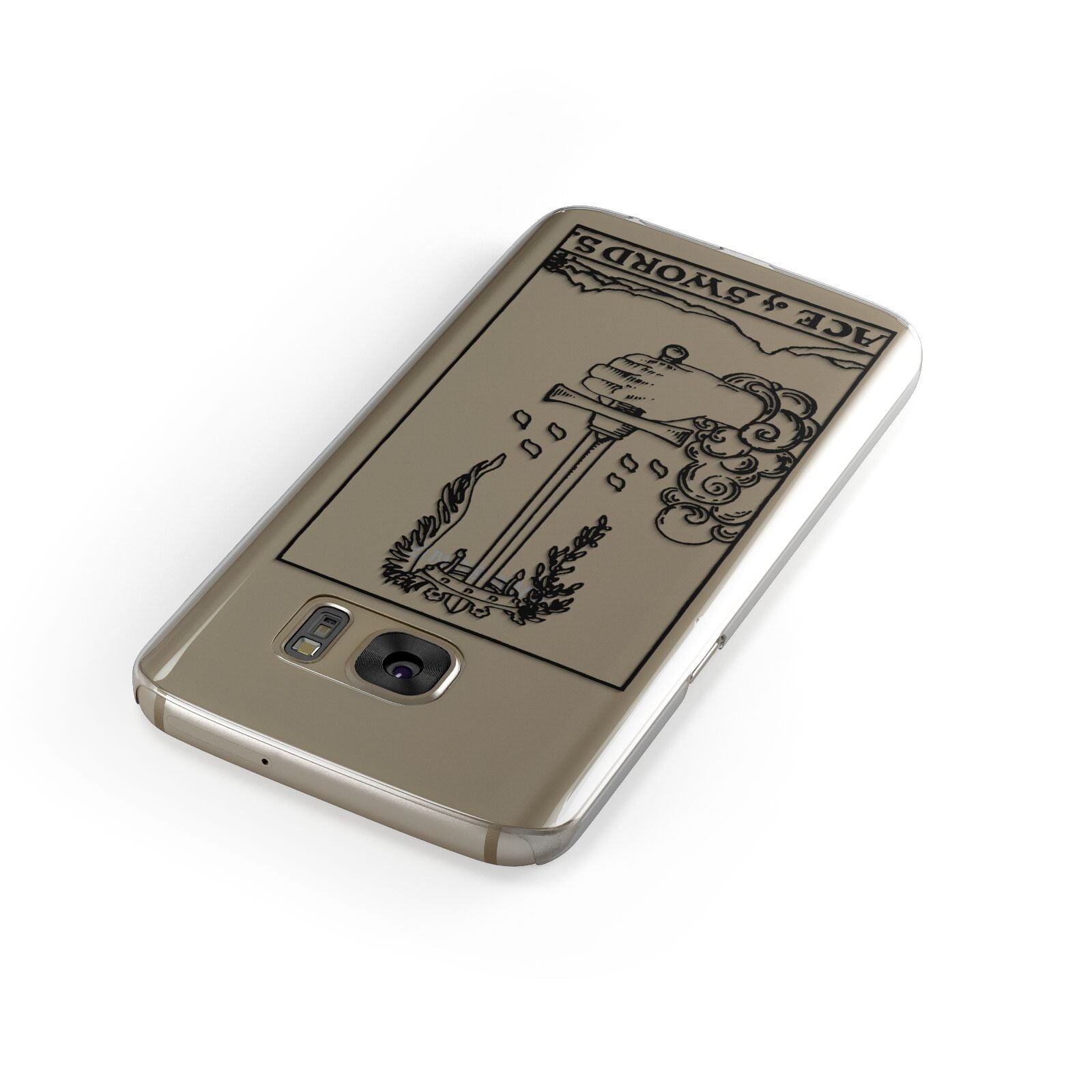 Ace of Swords Monochrome Samsung Galaxy Case Front Close Up