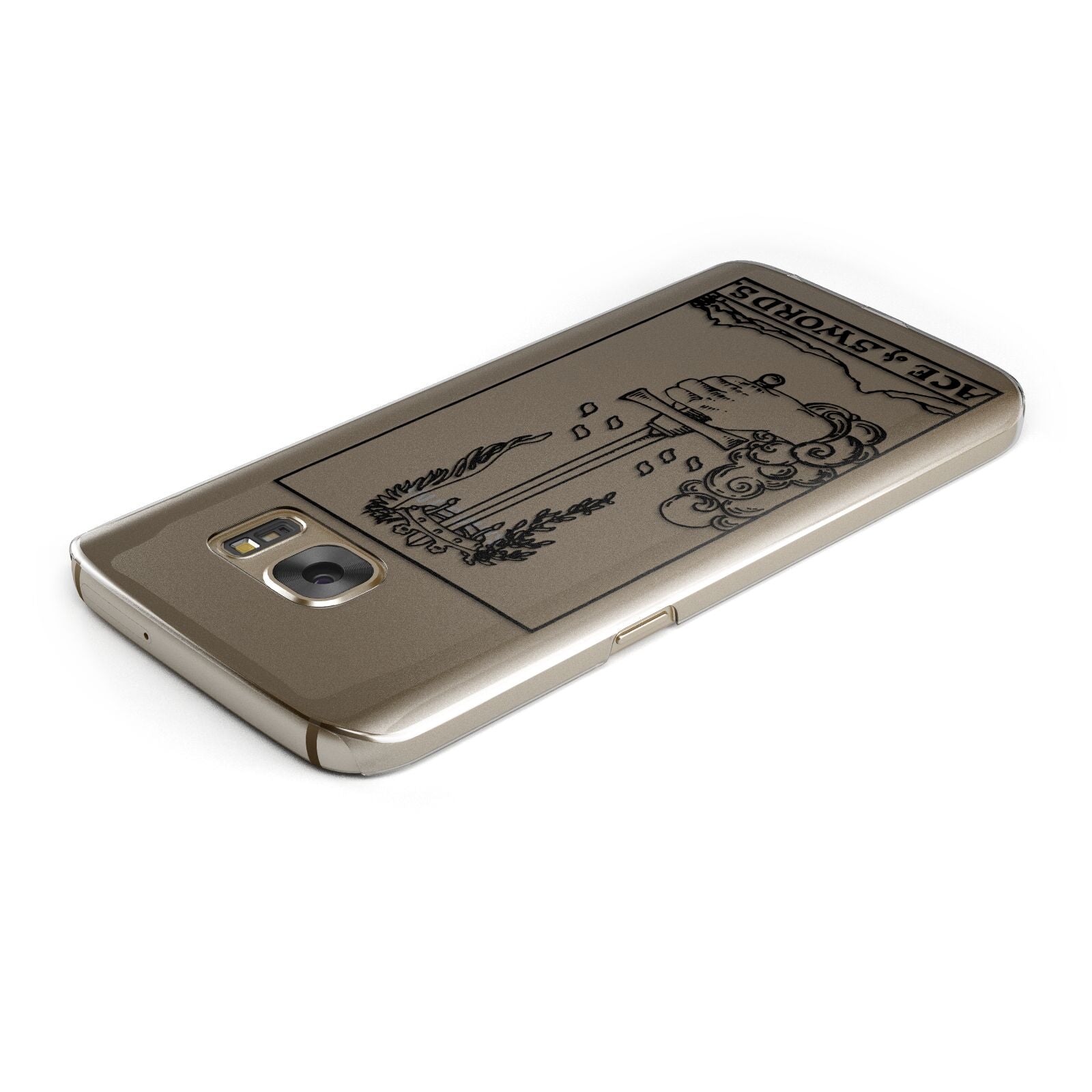 Ace of Swords Monochrome Samsung Galaxy Case Top Cutout