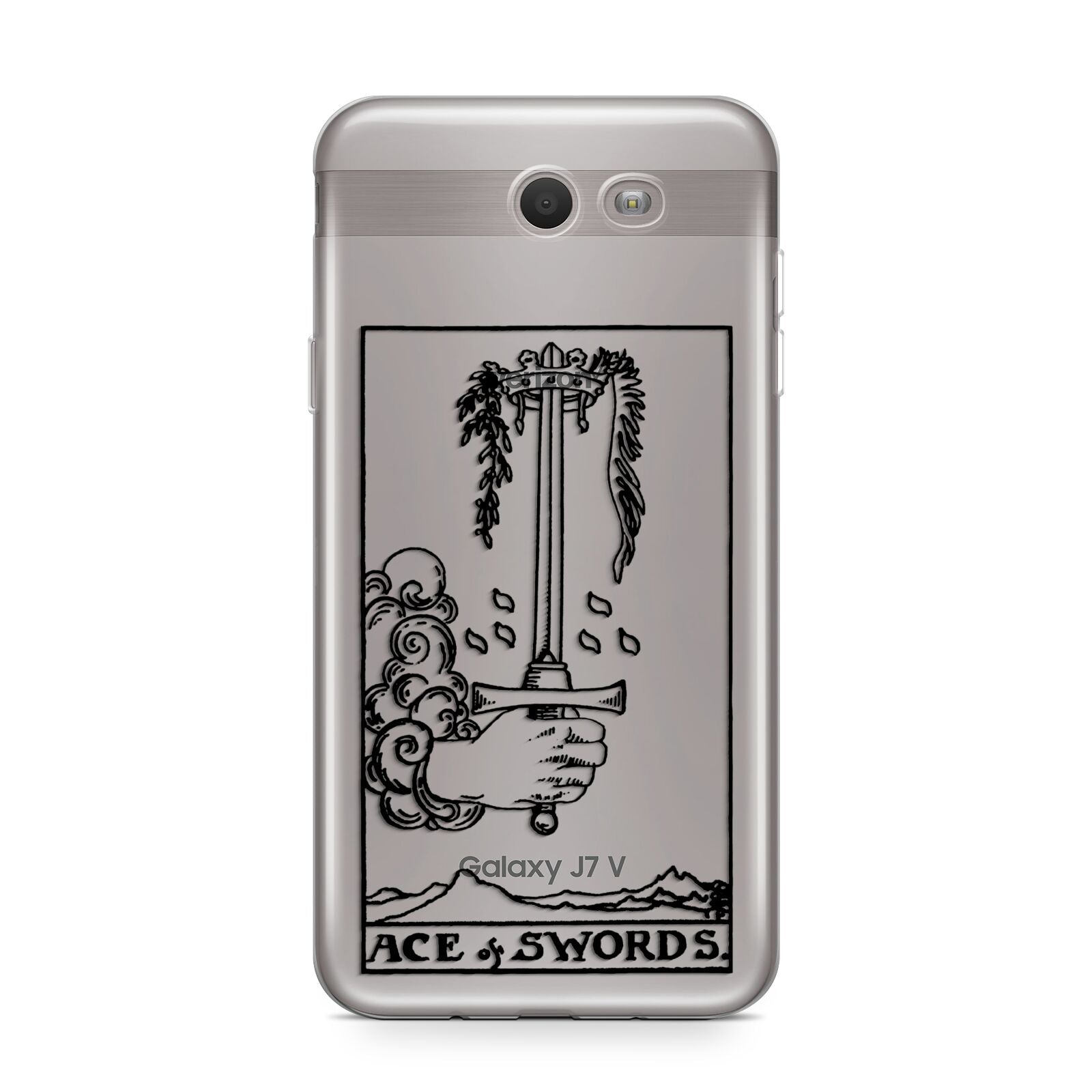 Ace of Swords Monochrome Samsung Galaxy J7 2017 Case