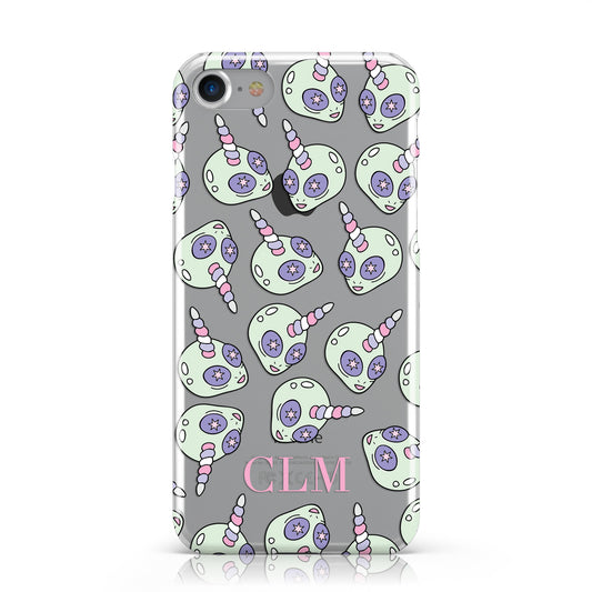 Alien Unicorn Personalised Initials Apple iPhone Case