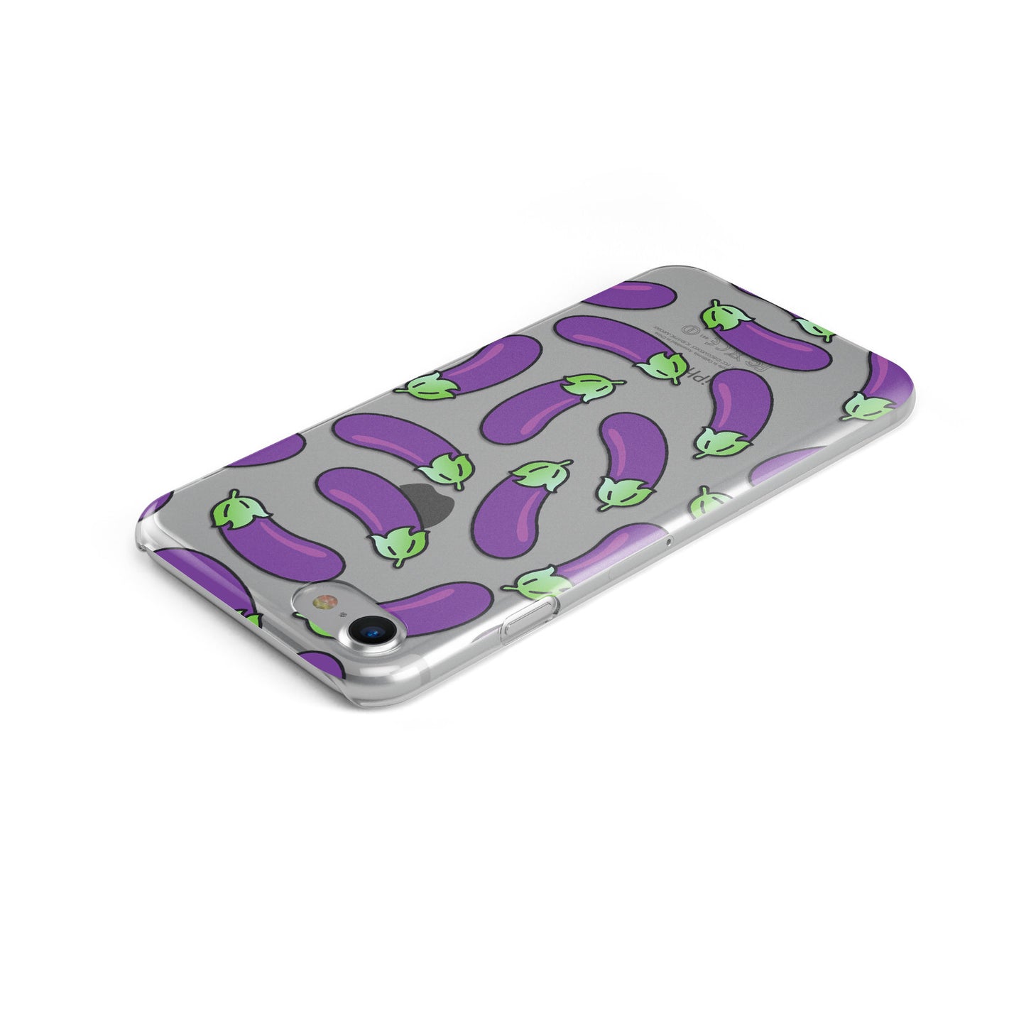 Aubergine Transparent Apple iPhone Case Top Cutout