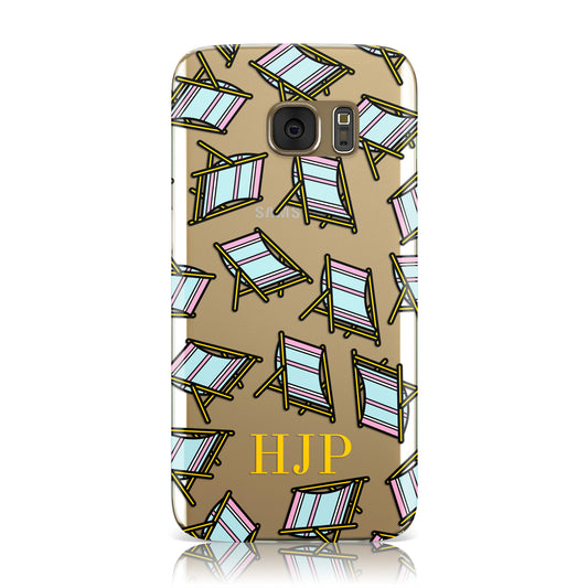 Personalised Beach Deck Chair Initials Samsung Galaxy Case