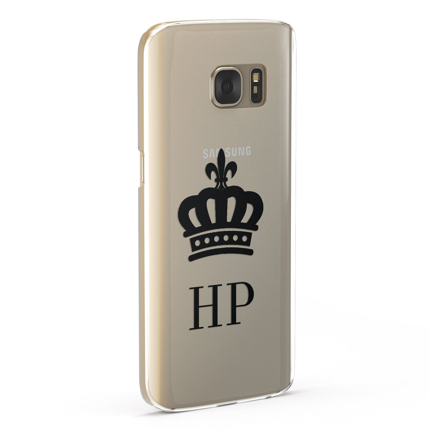 Personalised Black Crown & Initials Clear Samsung Galaxy Case Fourty Five Degrees