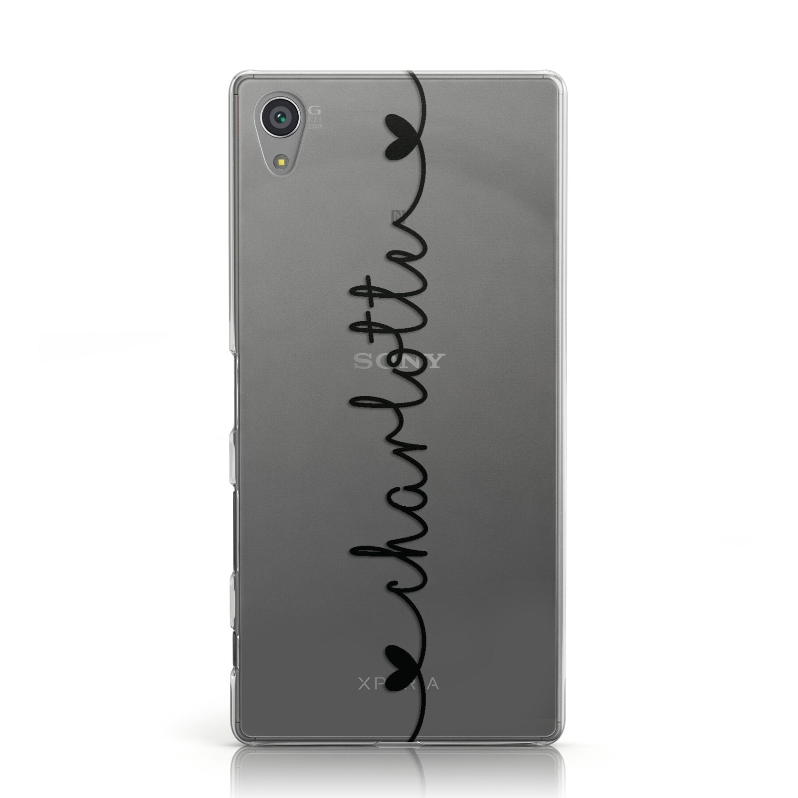Personalised Black Handwritten Name Vertical Sony Xperia Case