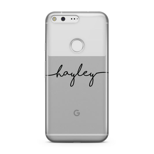 Personalised Black Handwritten Name Custom Google Case