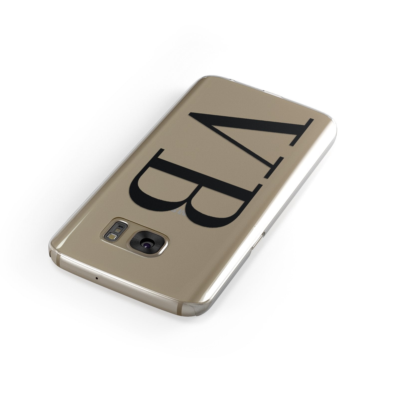 Personalised Black Initials Customised Clear Google Case Front Close Up