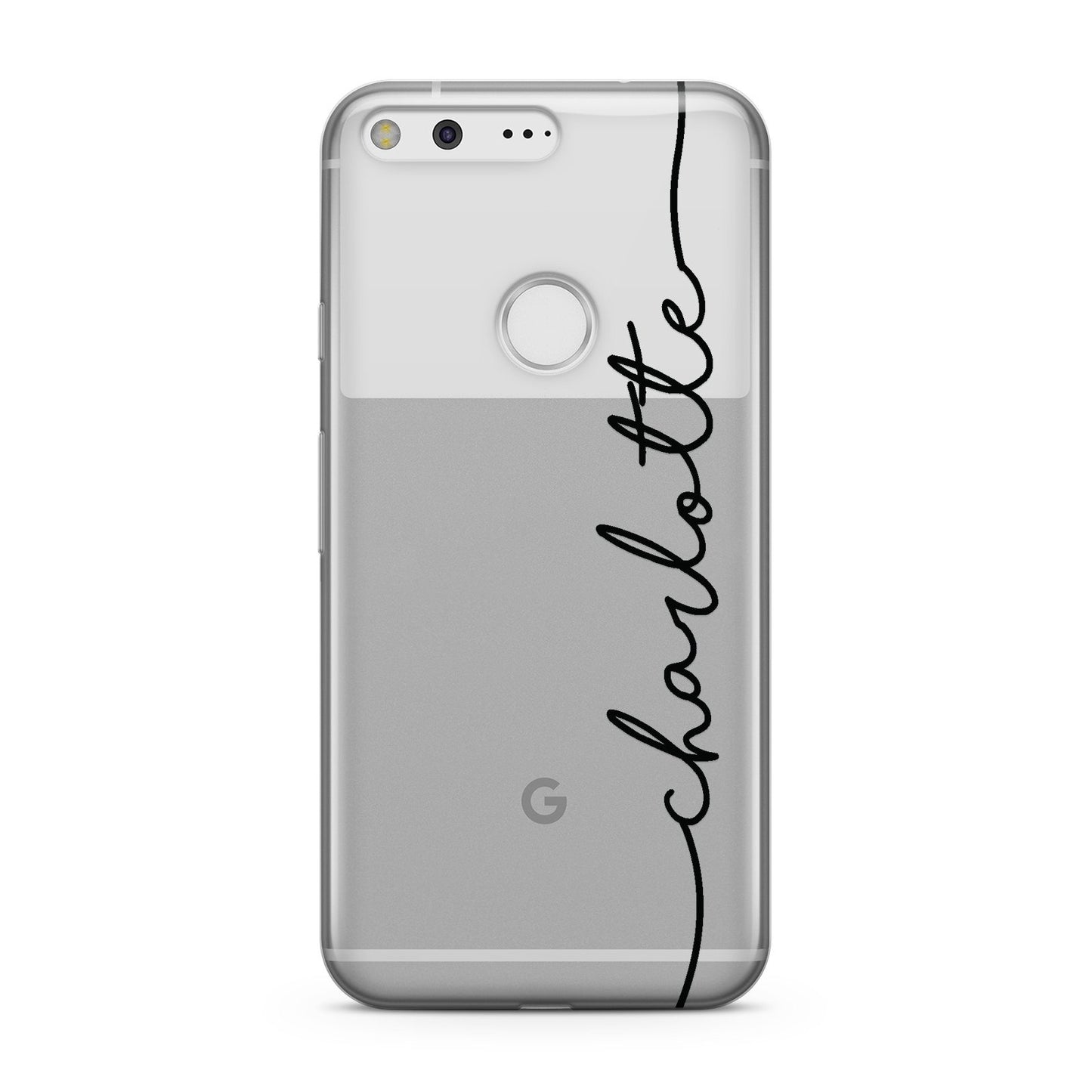 Personalised Black Name Customised Clear Google Case