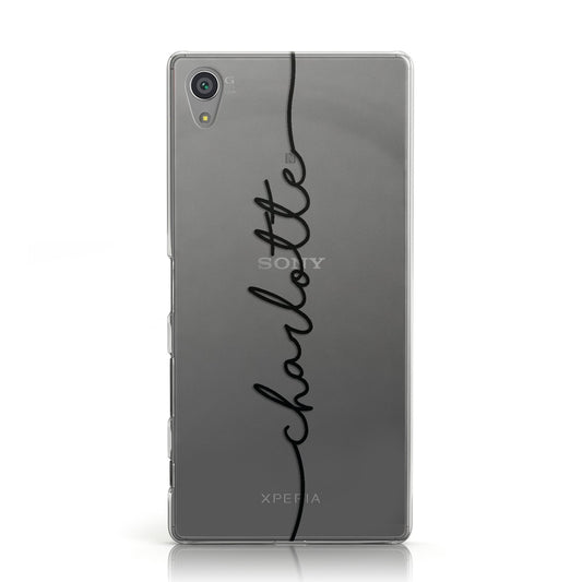 Personalised Black Name Customised Clear Sony Xperia Case