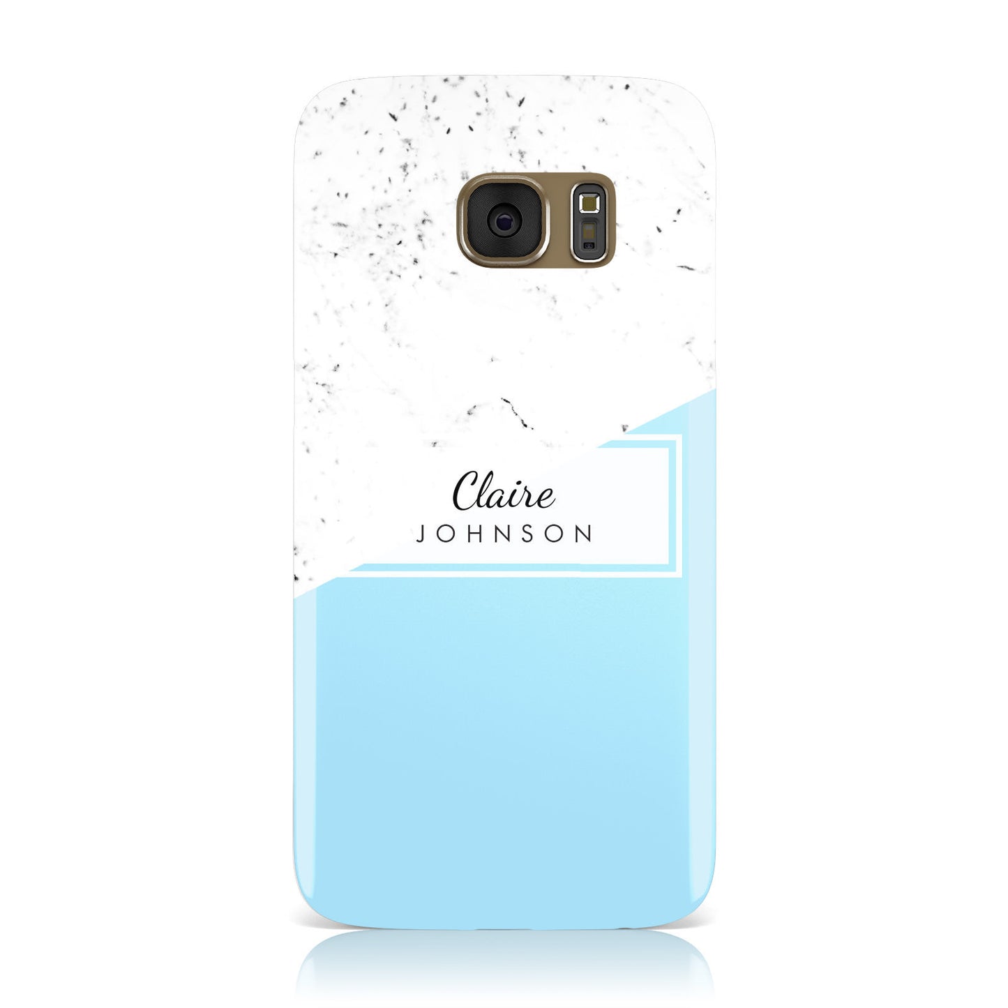 Personalised Blue Marble With Name Initials Samsung Galaxy Case