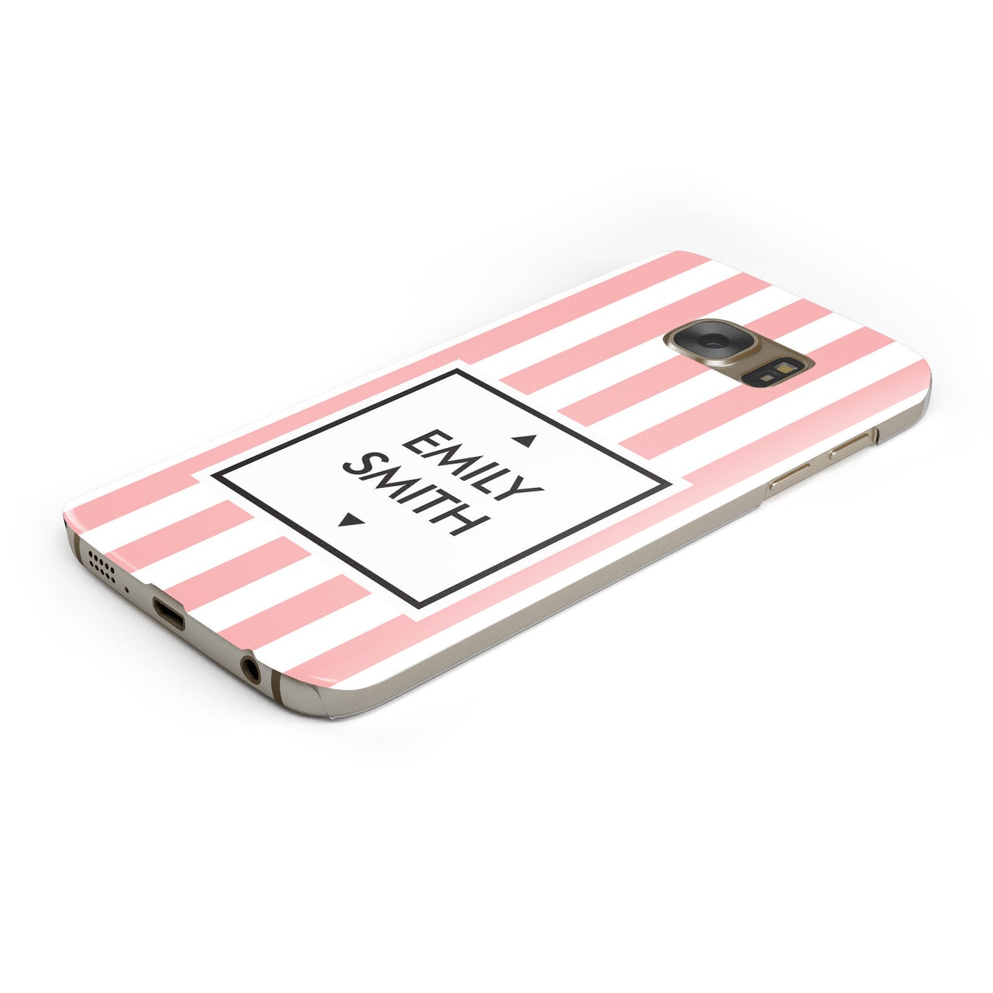 Personalised Candy Striped Name Initials Samsung Galaxy Case Bottom Cutout