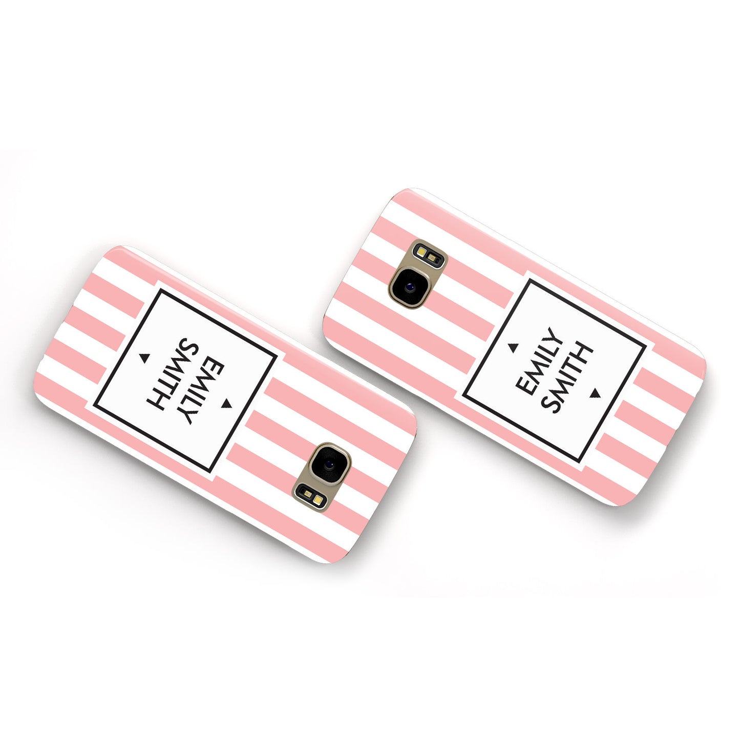 Personalised Candy Striped Name Initials Samsung Galaxy Case Flat Overview