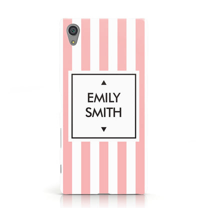 Personalised Candy Striped Name Initials Sony Xperia Case