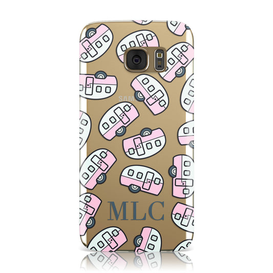 Personalised Caravan Transparent Initials Samsung Galaxy Case