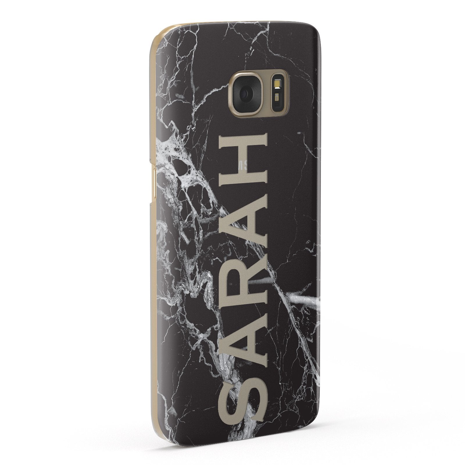 Personalised Clear Name Cutout Black Marble Custom Samsung Galaxy Case Fourty Five Degrees