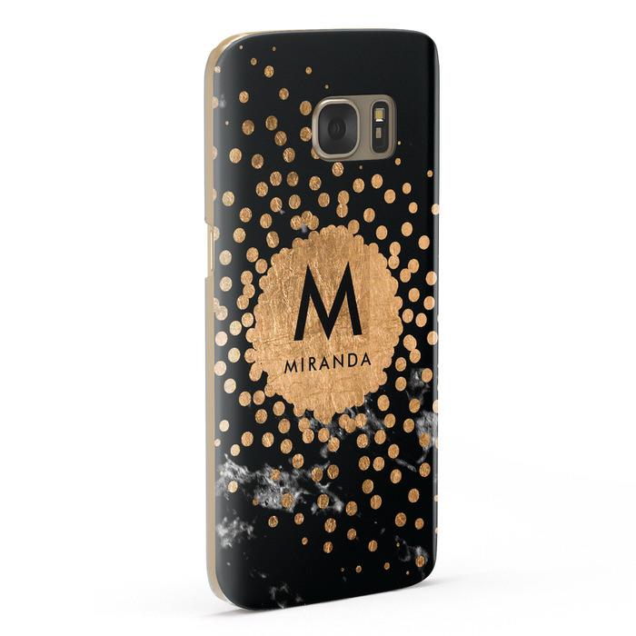 Personalised Copper Black Marble With Name Samsung Galaxy Case Fourty Five Degrees