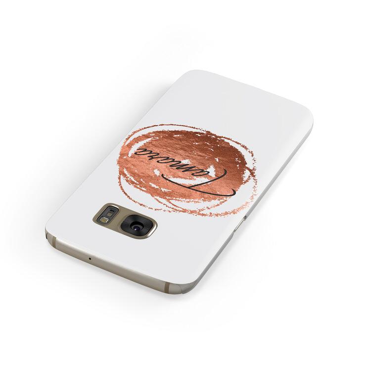 Personalised Copper Effect Custom Initials Samsung Galaxy Case Front Close Up