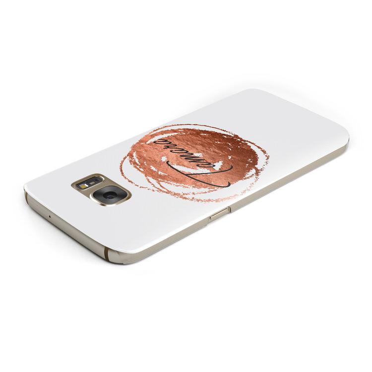 Personalised Copper Effect Custom Initials Samsung Galaxy Case Top Cutout