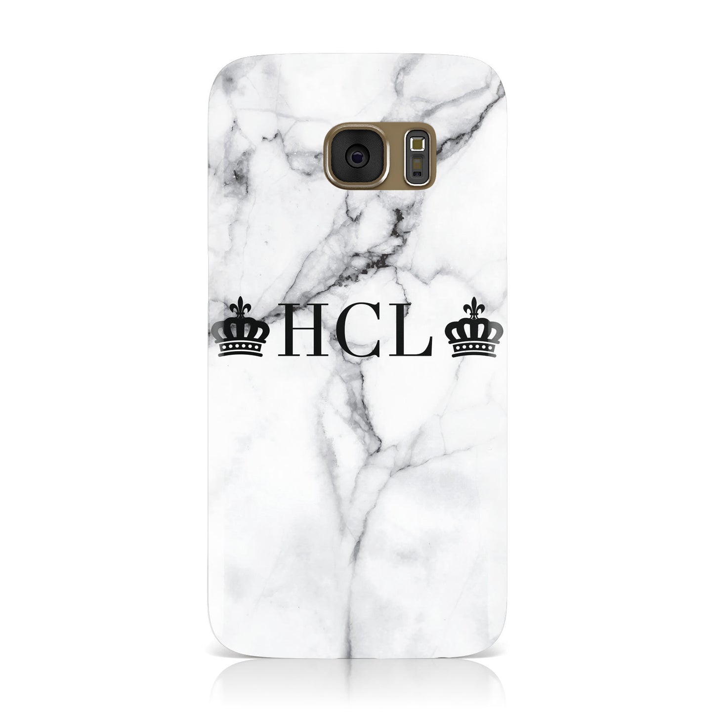 Personalised Crowns Marble Initials Samsung Galaxy Case