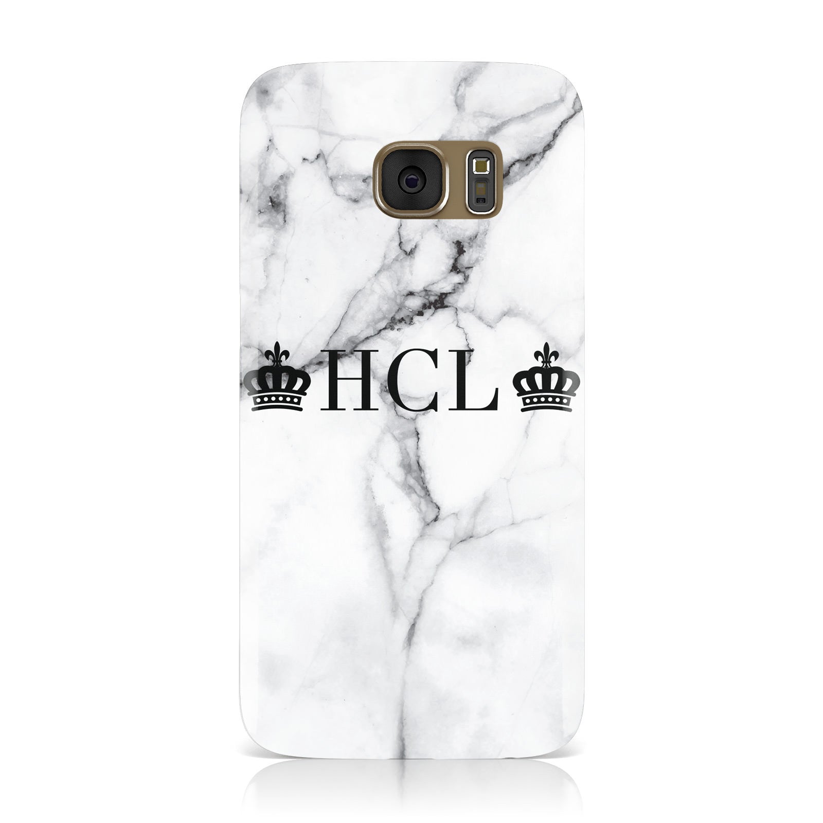 Personalised Crowns Marble Initials Samsung Galaxy Case