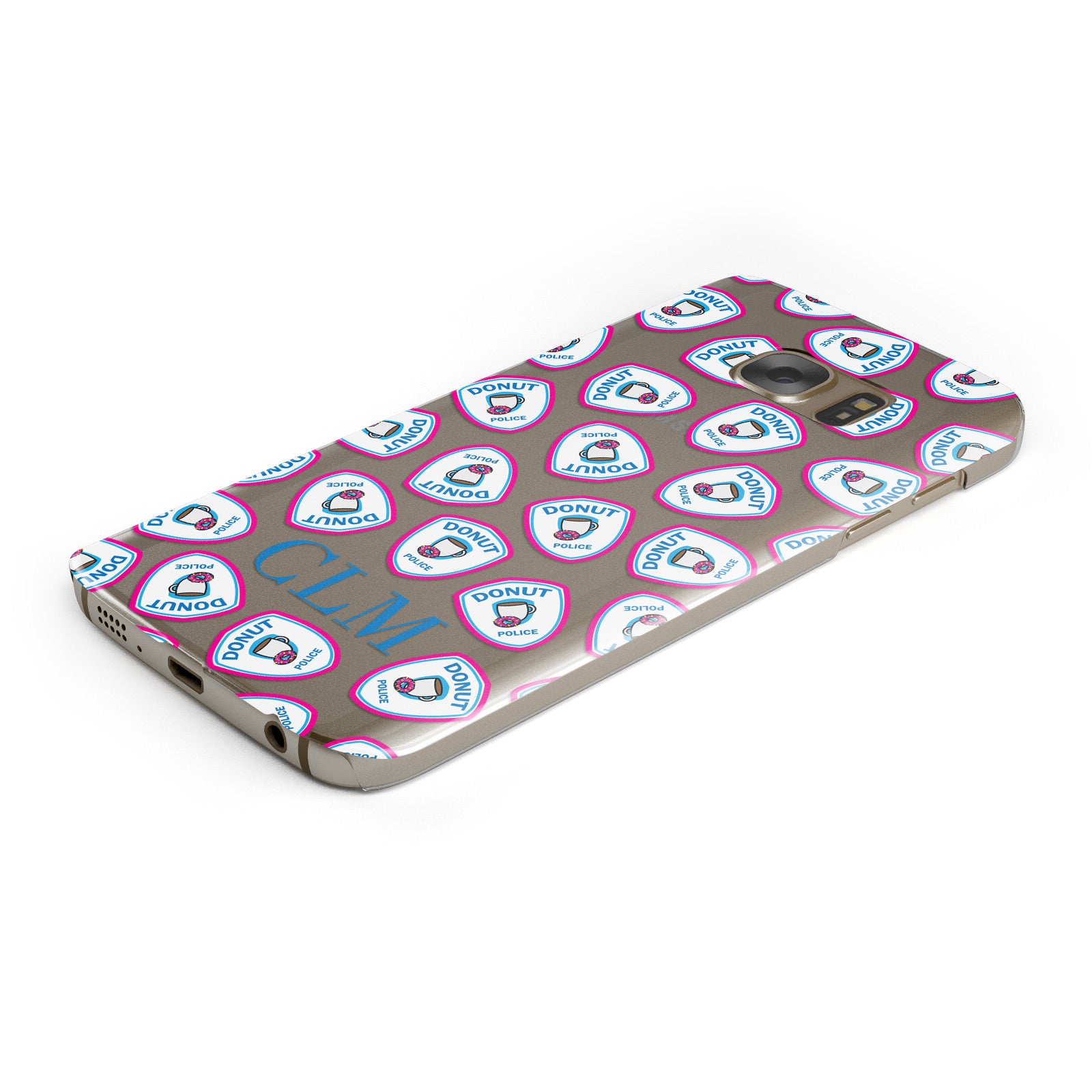 Personalised Donut Police Initials Samsung Galaxy Case Bottom Cutout