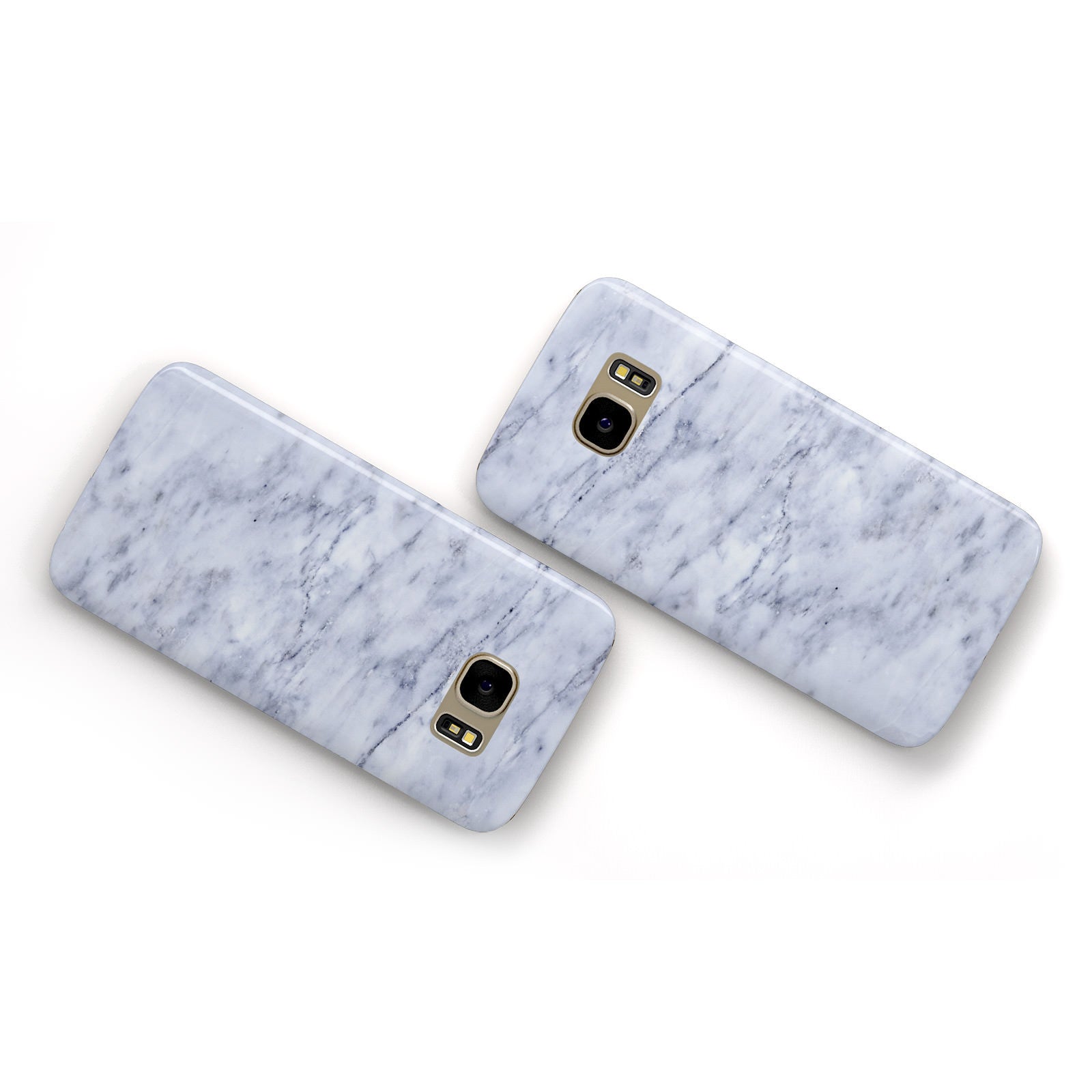 Faux Carrara Marble Print Samsung Galaxy Case Flat Overview