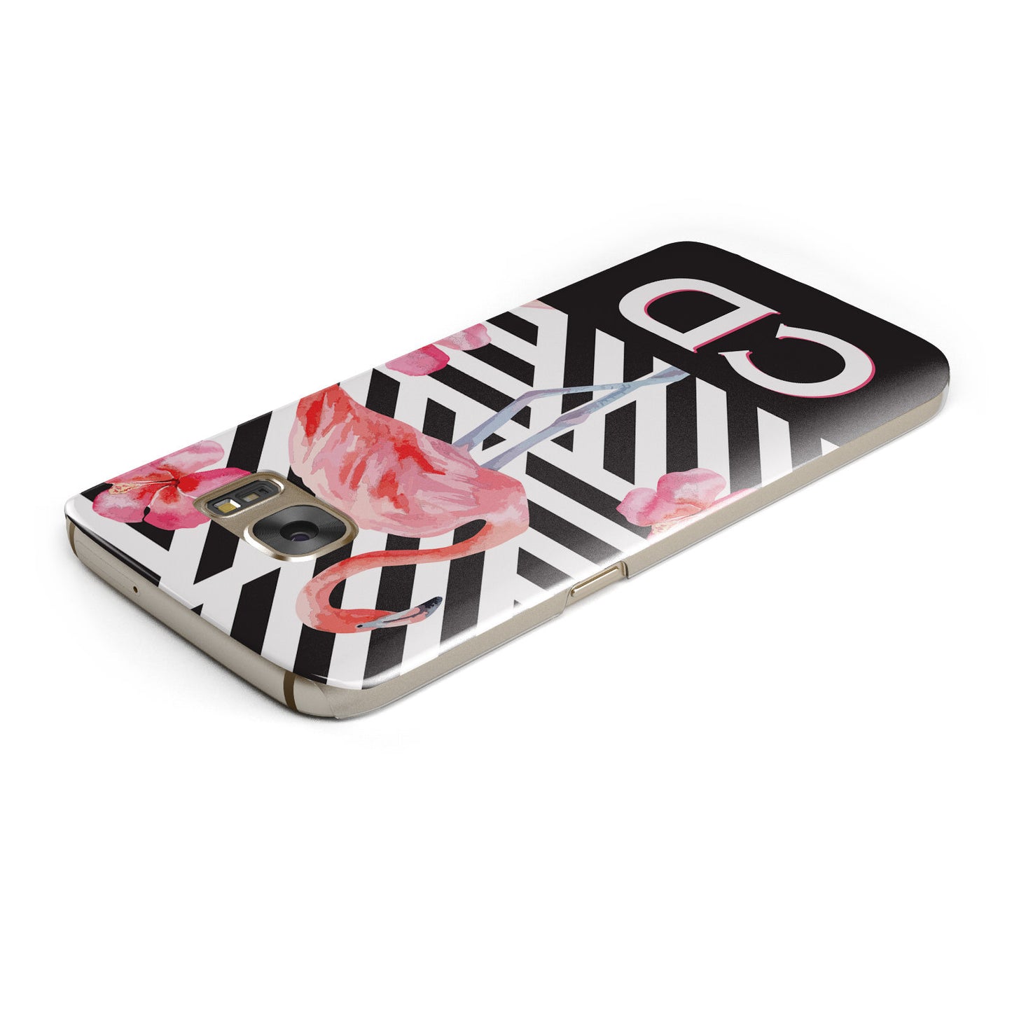 Flamingo Black Geometric Samsung Galaxy Case Top Cutout