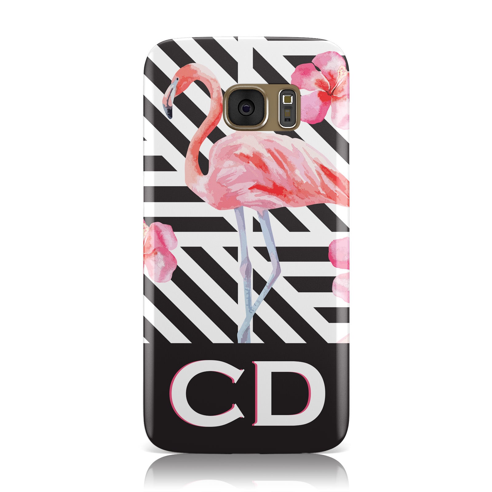 Flamingo Black Geometric Samsung Galaxy Case