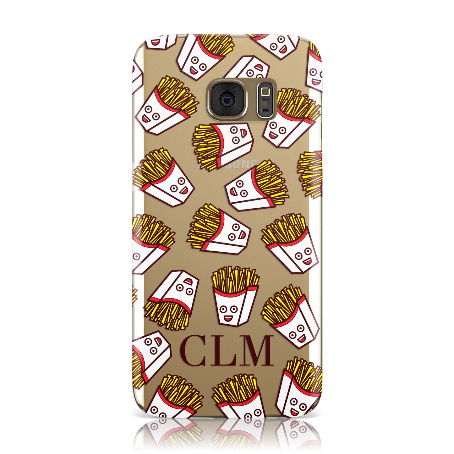 Personalised Fries Initials Clear Samsung Galaxy Case