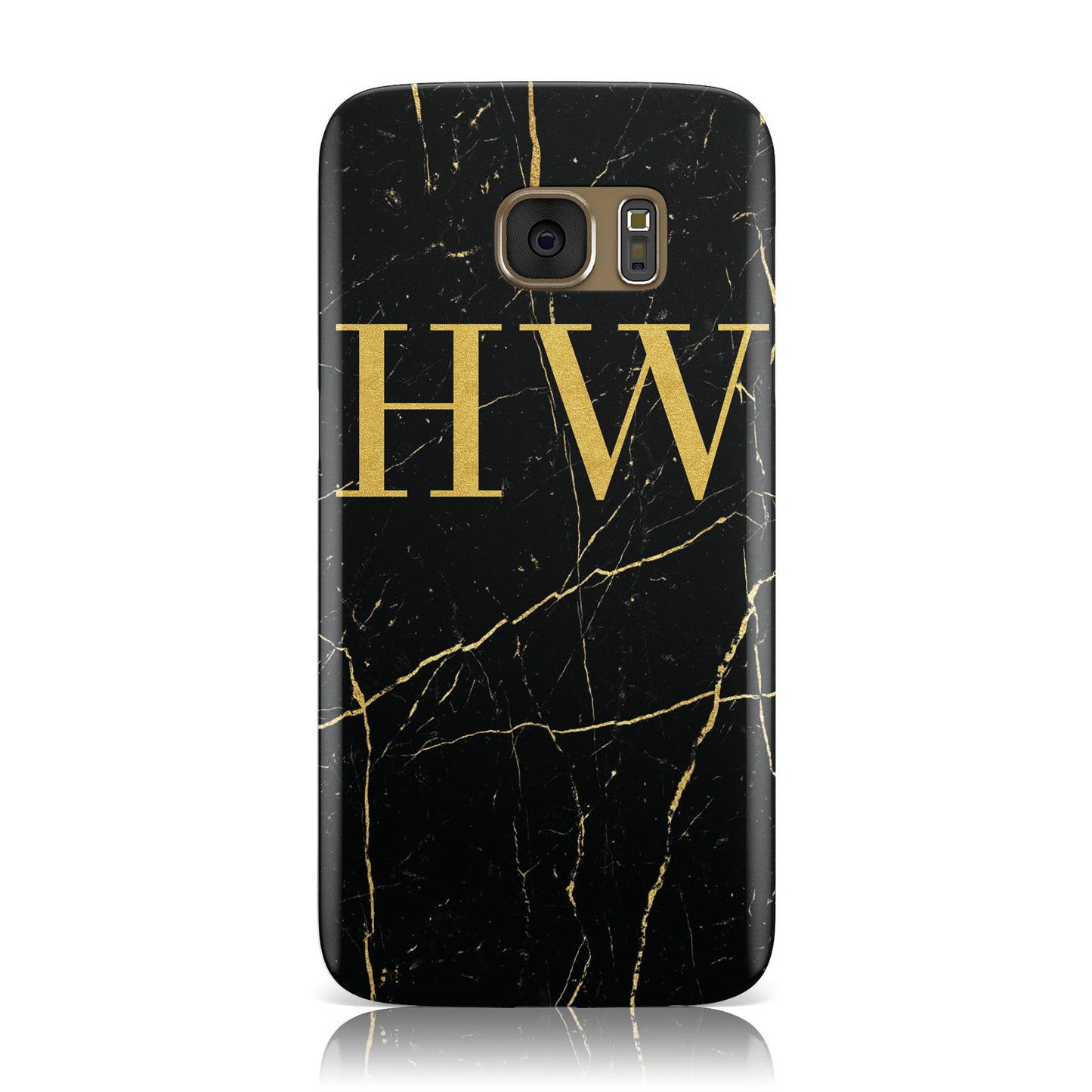 Gold Marble Monogram Personalised Samsung Galaxy Case