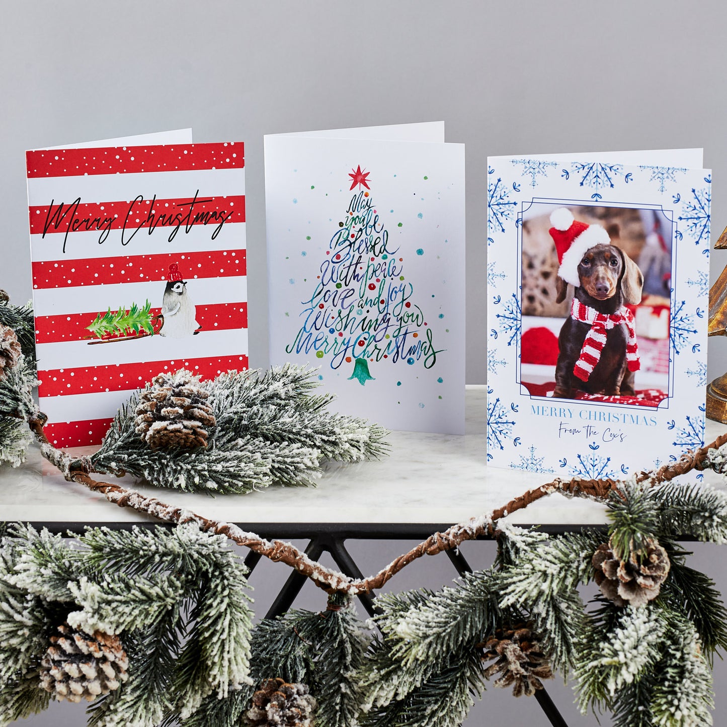 Snowflake Photograph and Name Christmas Greetings Card