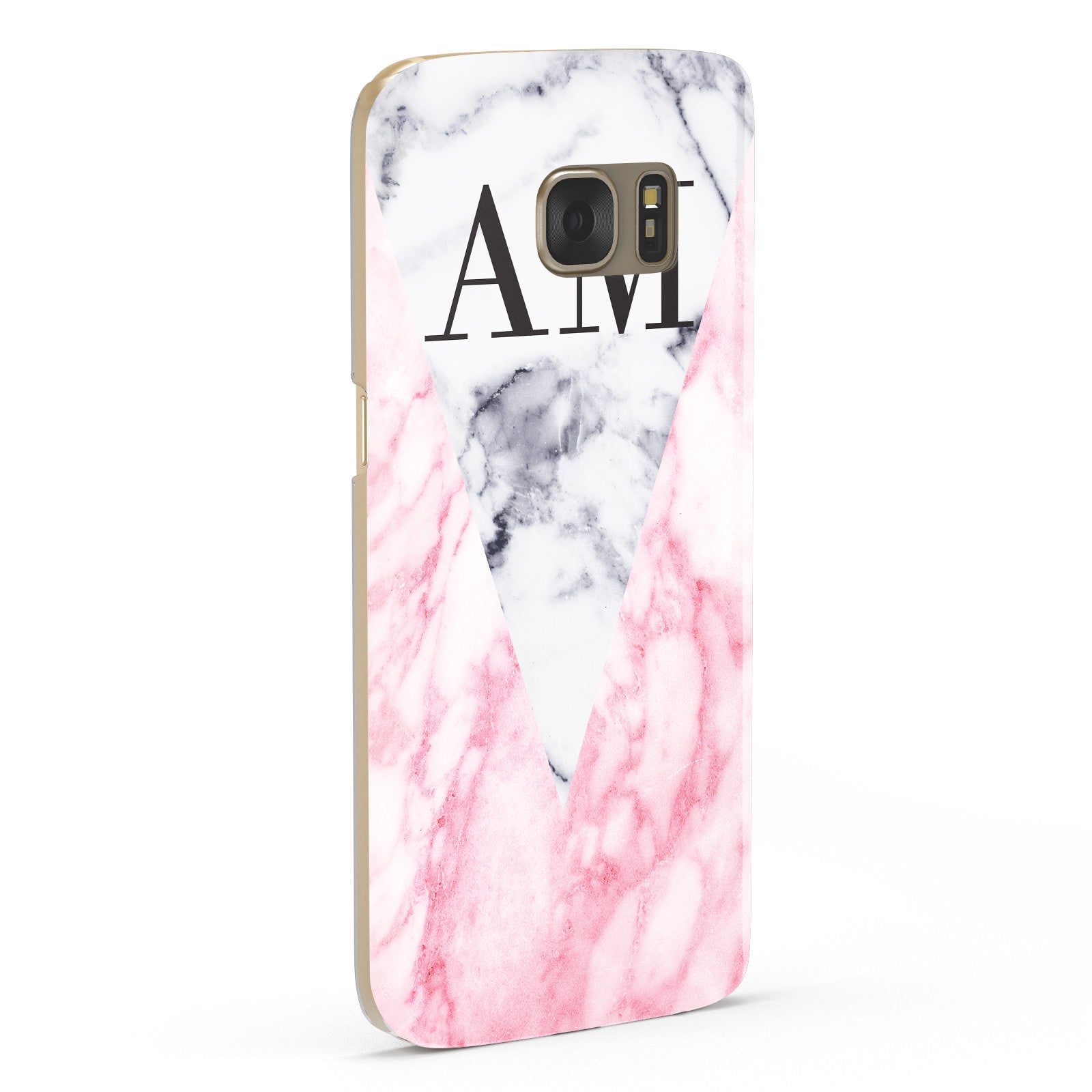 Personalised Grey Inset Marble Initials Samsung Galaxy Case Fourty Five Degrees