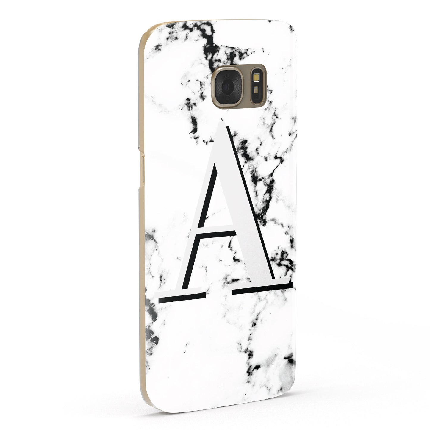 Personalised Grey Large Initial Marble Samsung Galaxy Case Fourty Five Degrees