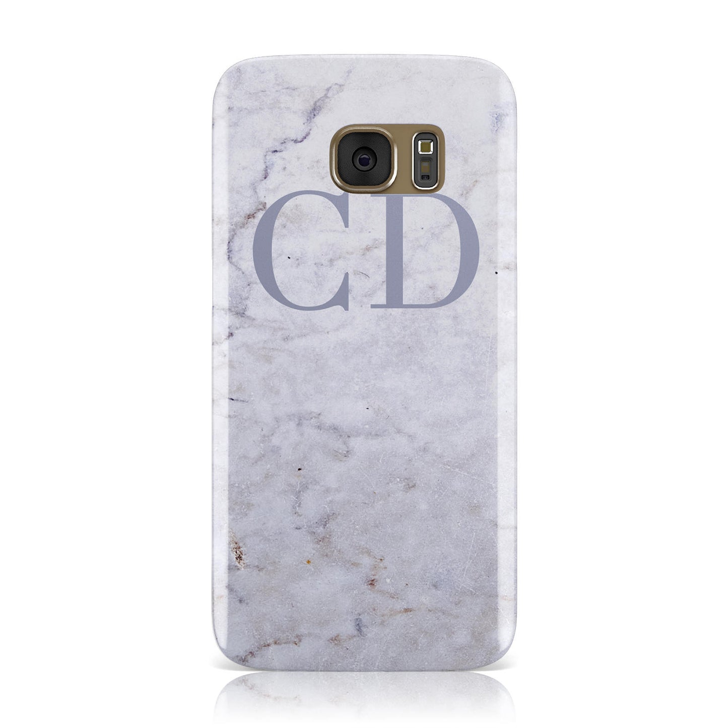 Grey Marble Grey Initials Samsung Galaxy Case