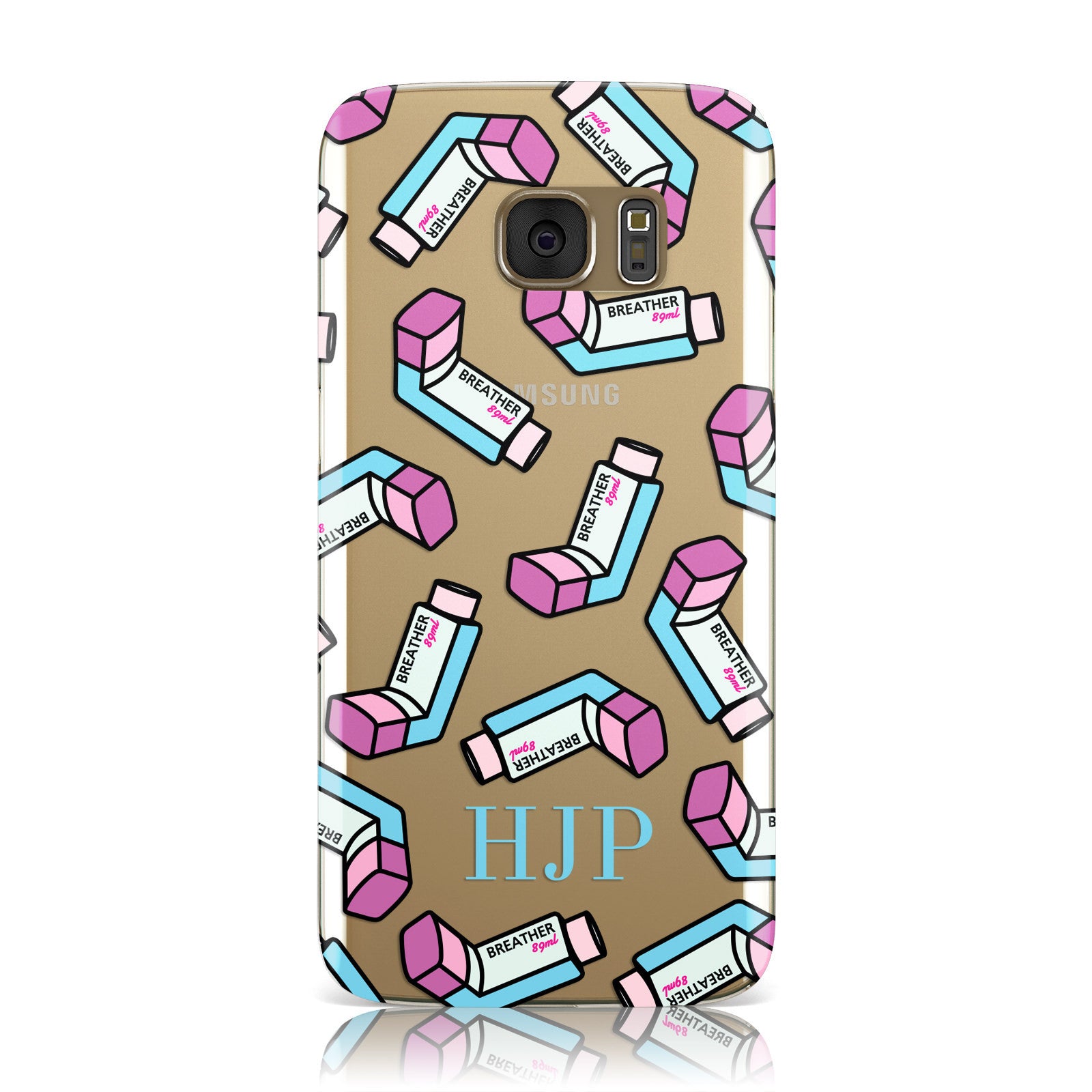 Personalised Inhaler Initials Clear Samsung Galaxy Case